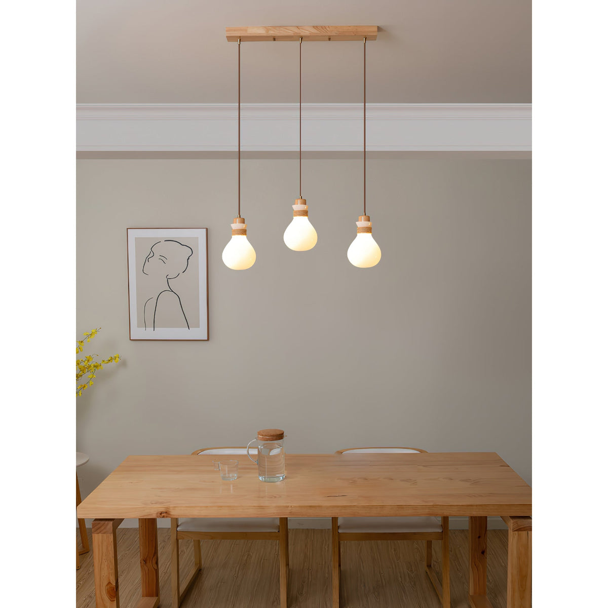 Hemp Rope Glass Pendant Lamp