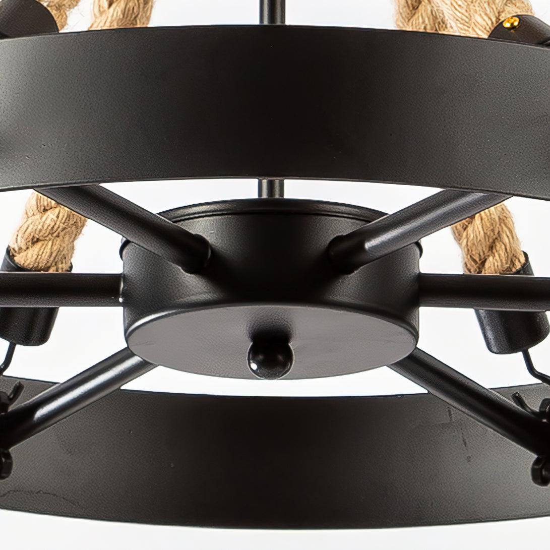 Hemp Rope Industrial Horn Chandelier - view 16