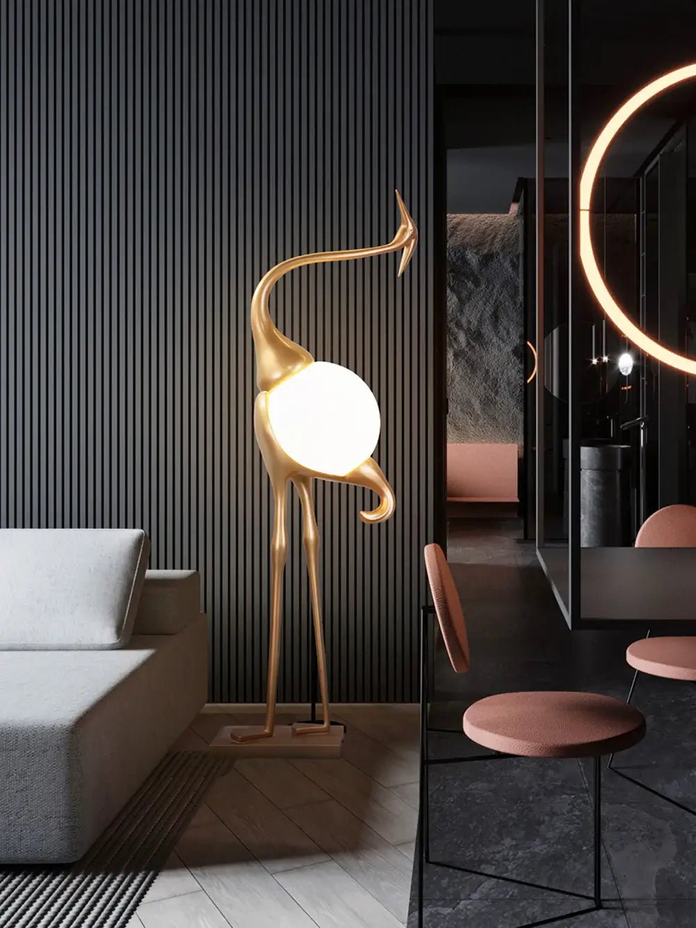 Heron Sculpture Floor Lamp - view 10