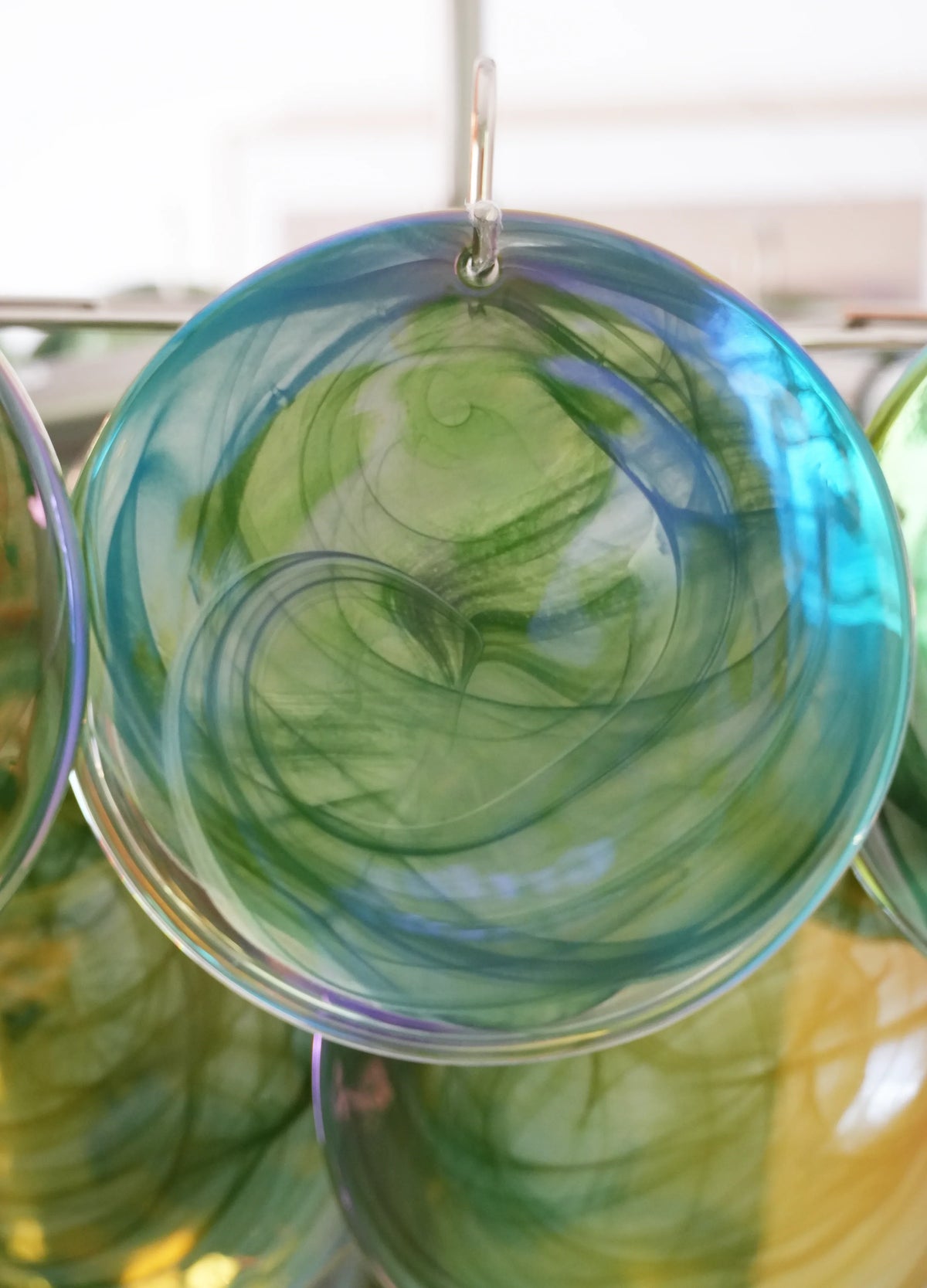 Elegant Green Murano Disc Chandelier - view 22