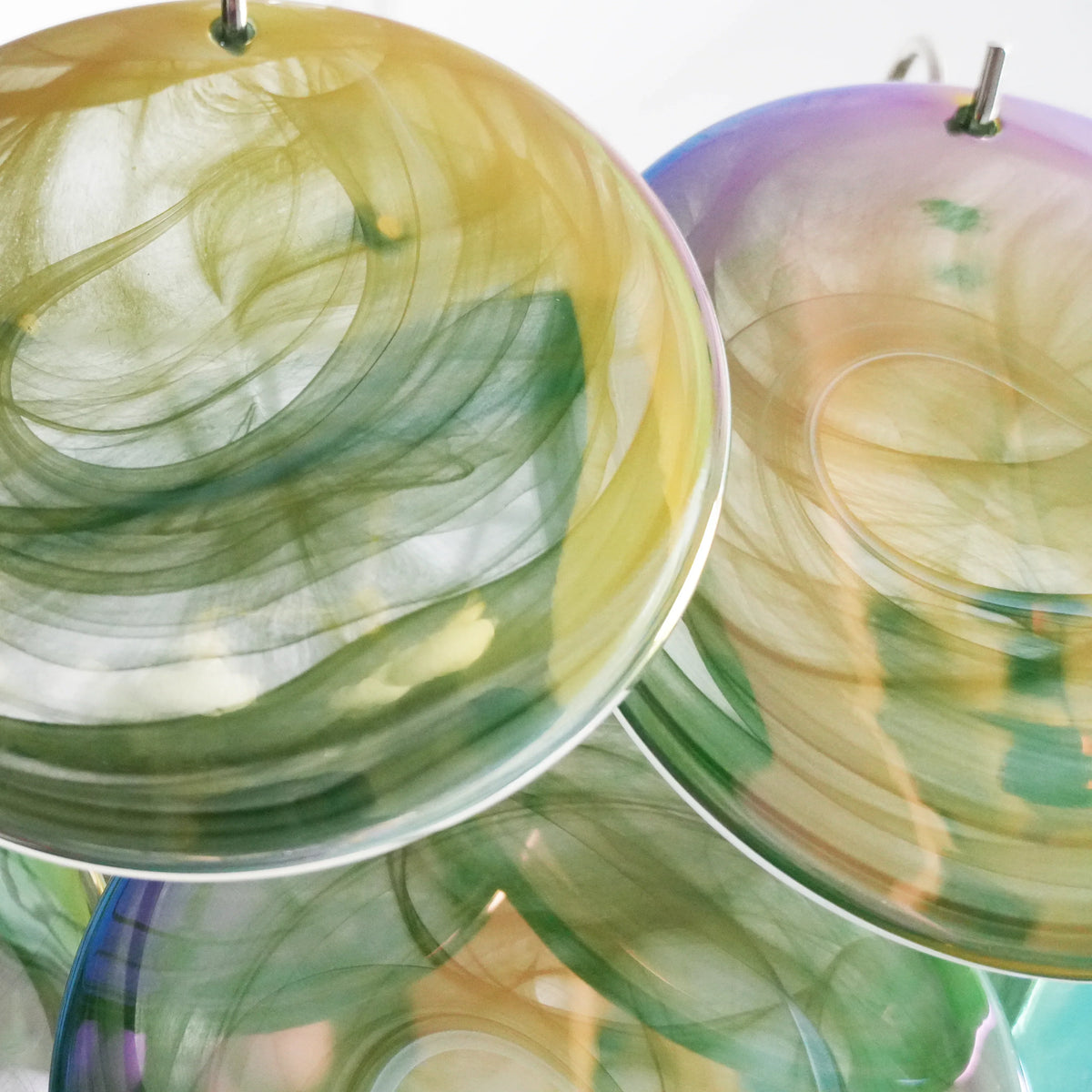 Elegant Green Murano Disc Chandelier - view 23