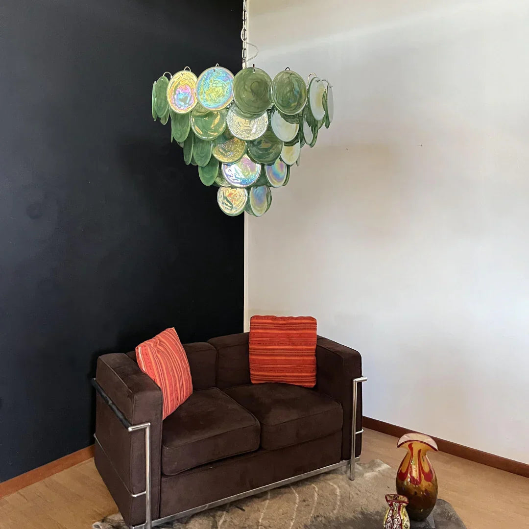 Elegant Green Murano Disc Chandelier - view 6