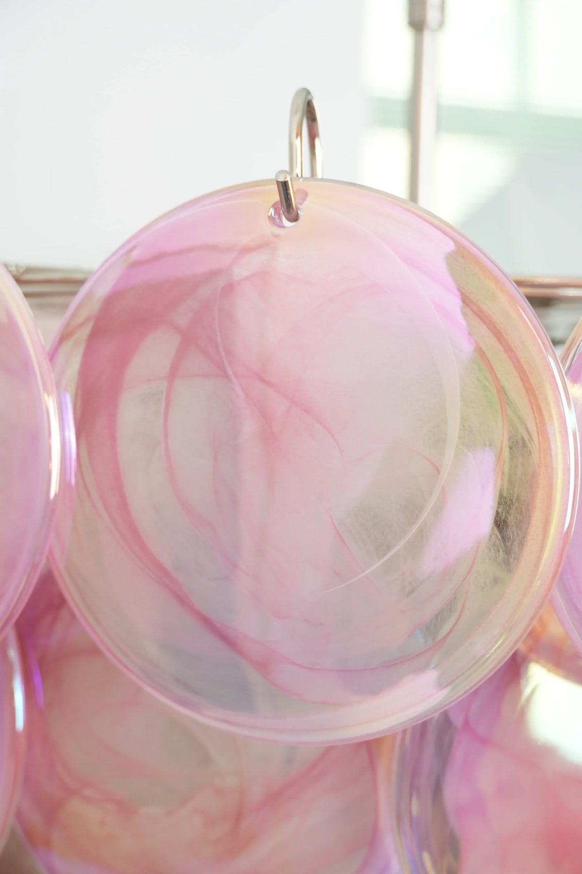 Elegant Pink Murano Disc Chandelier - view 19