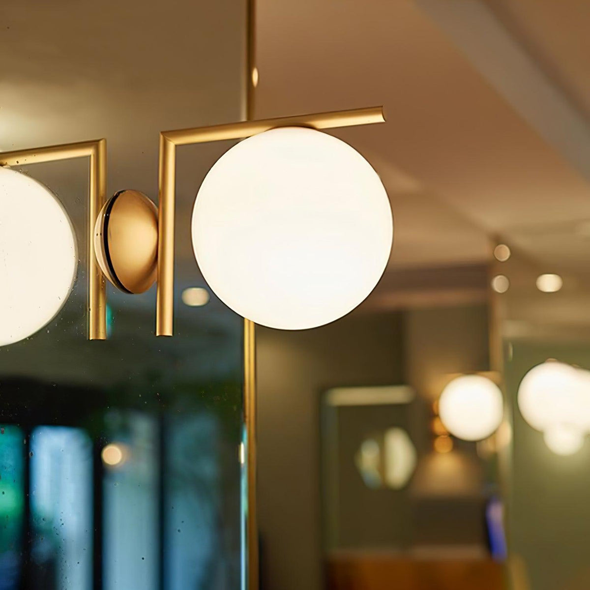Blown Glass Opal Glass Wall Lamp - view 8