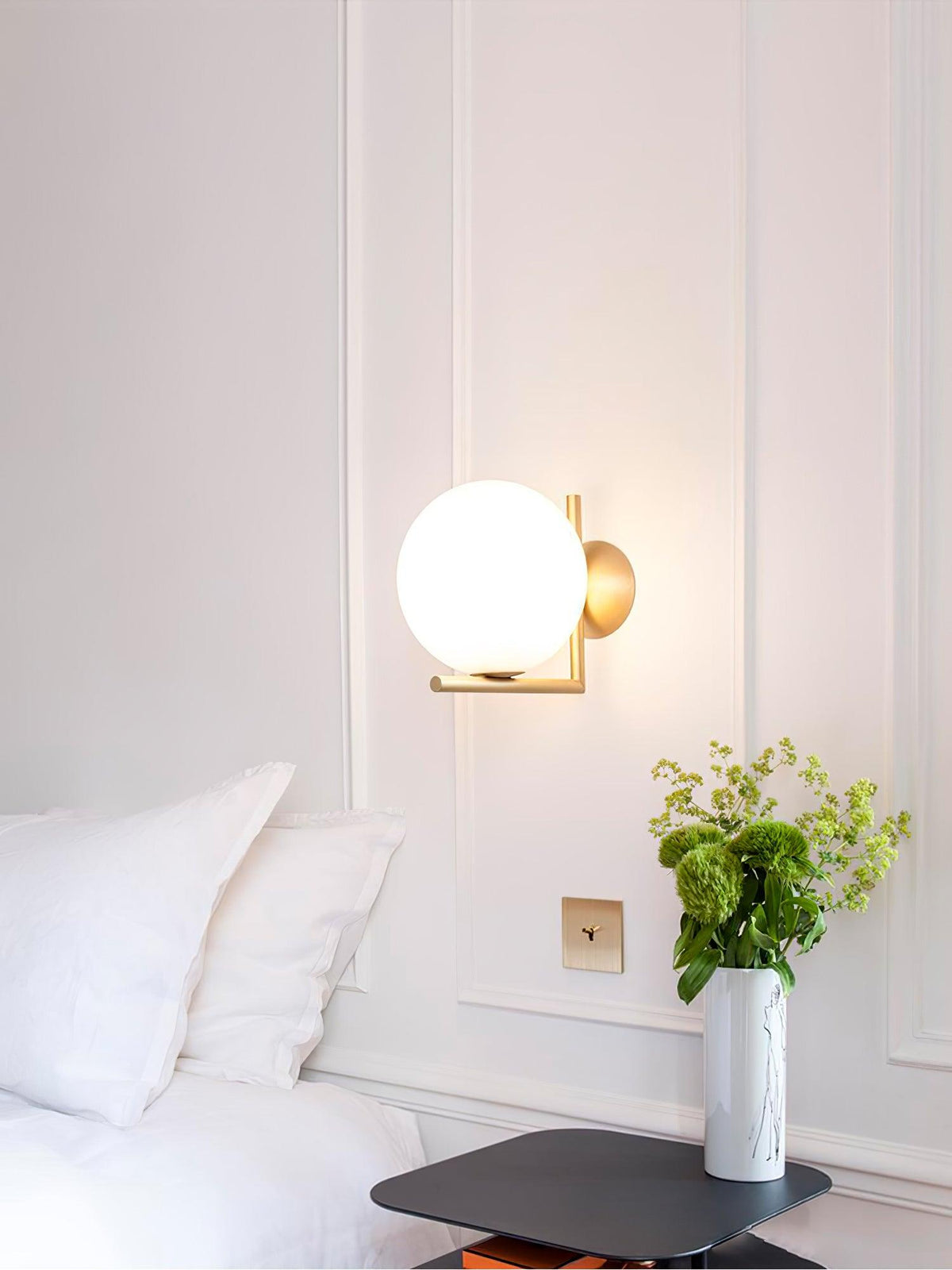 Blown Glass Opal Glass Wall Lamp - view 39