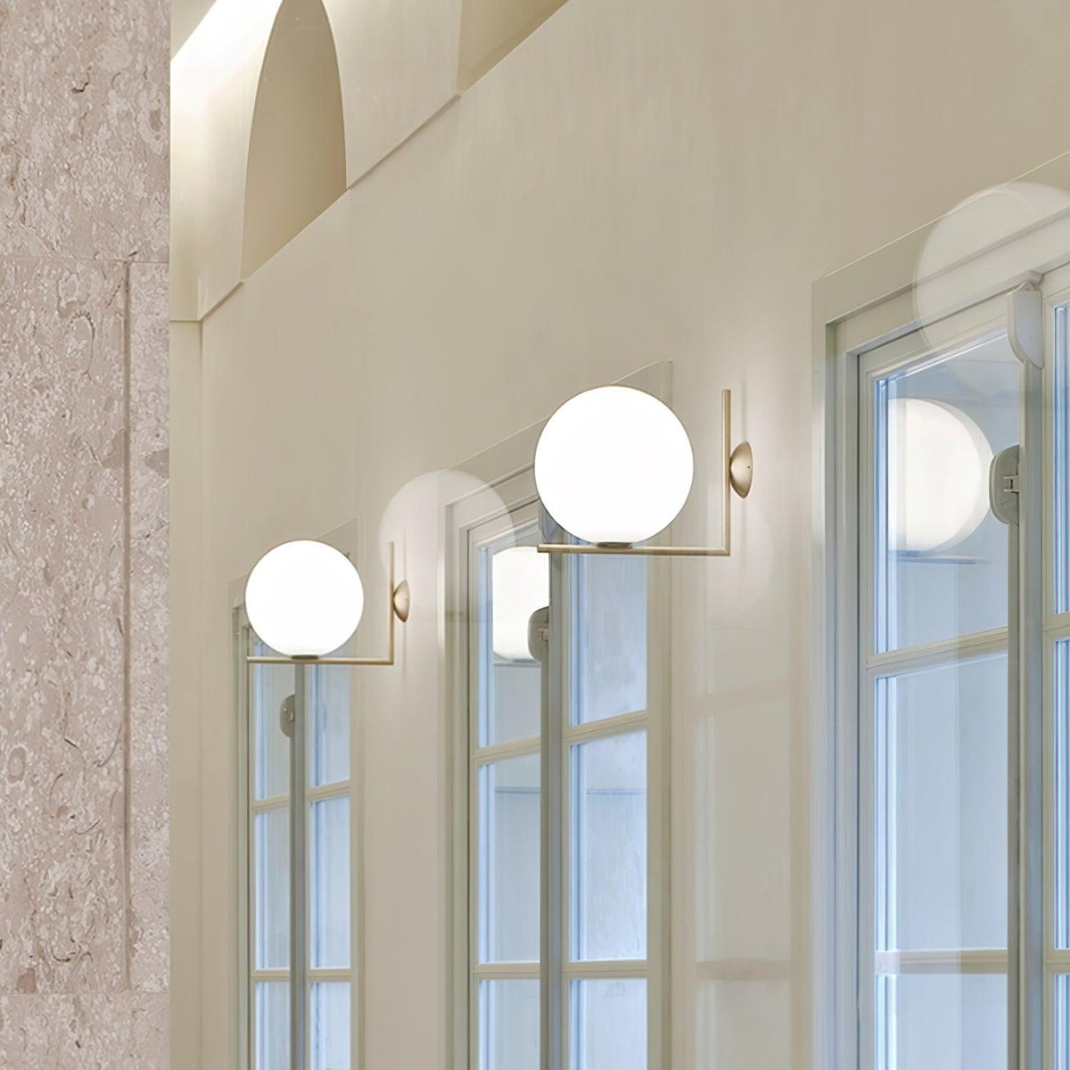 Blown Glass Opal Glass Wall Lamp - view 42