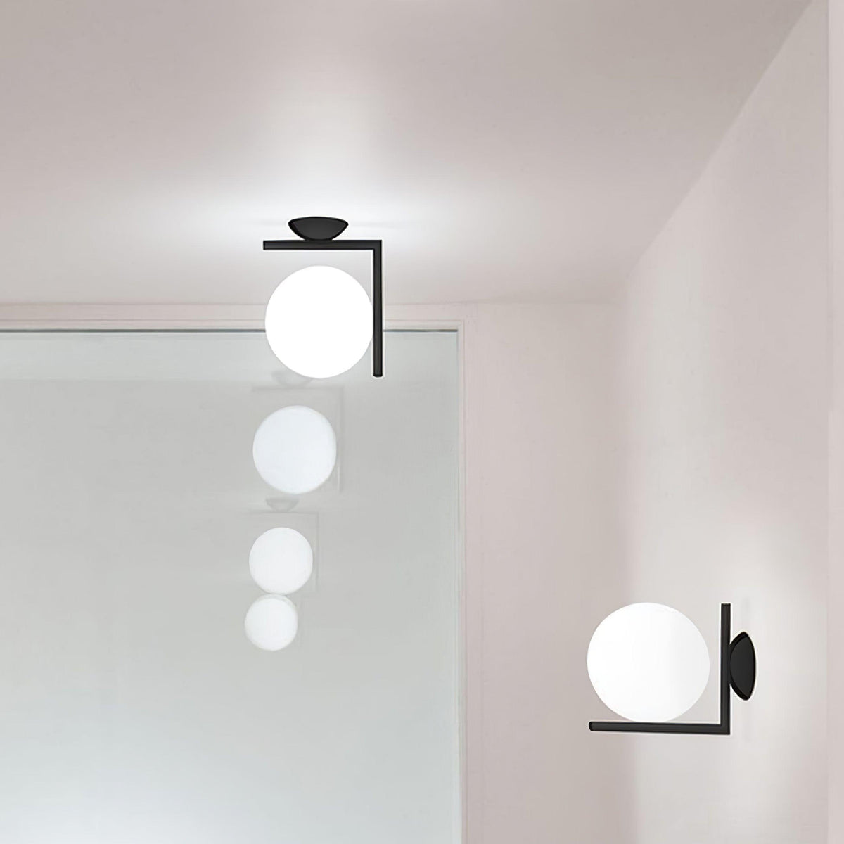 Blown Glass Opal Glass Wall Lamp - view 46