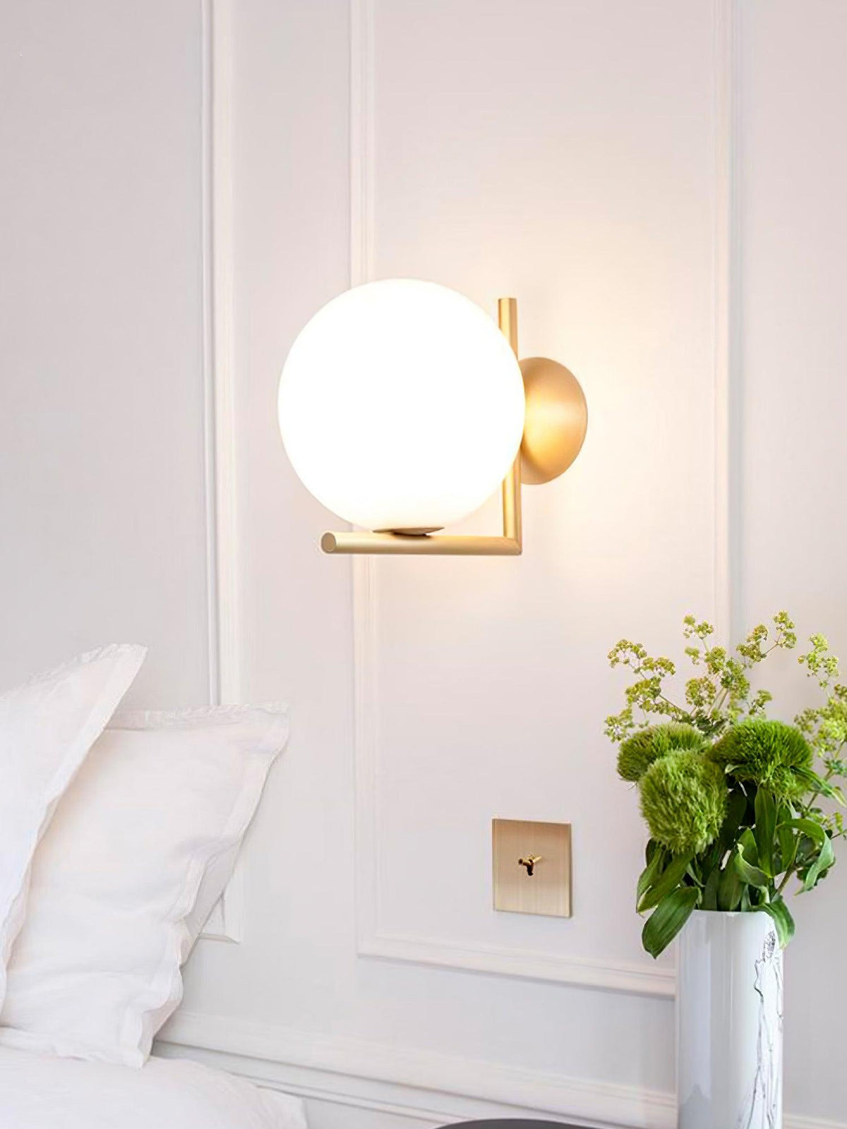 Blown Glass Opal Glass Wall Lamp - view 47