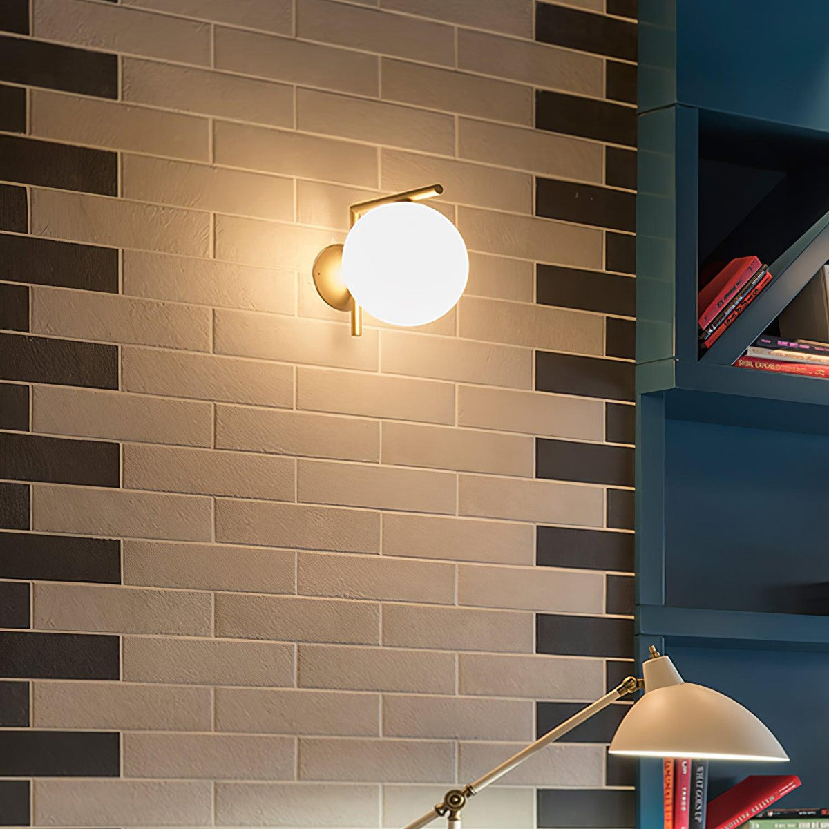 Blown Glass Opal Glass Wall Lamp - view 6