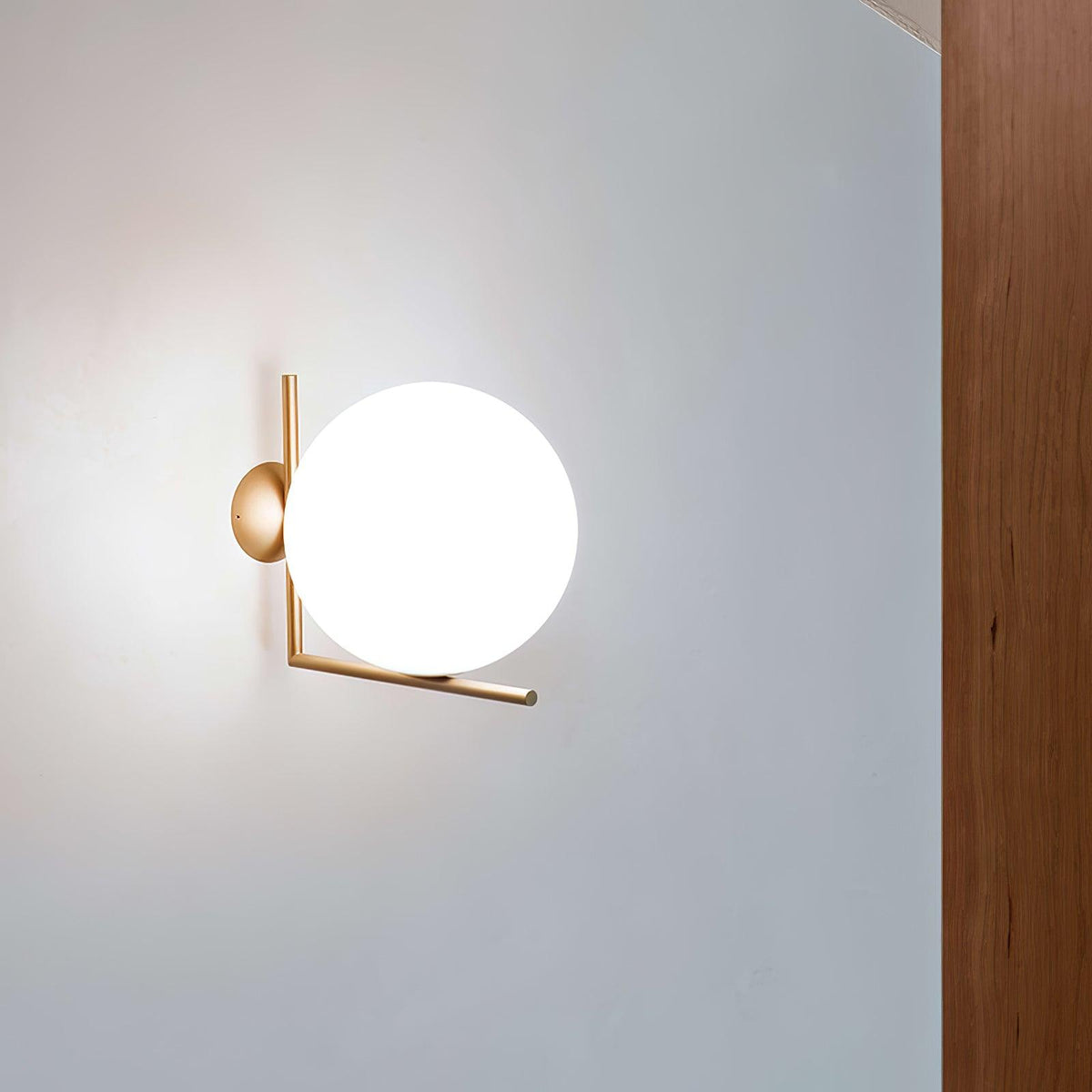 Blown Glass Opal Glass Wall Lamp - view 3