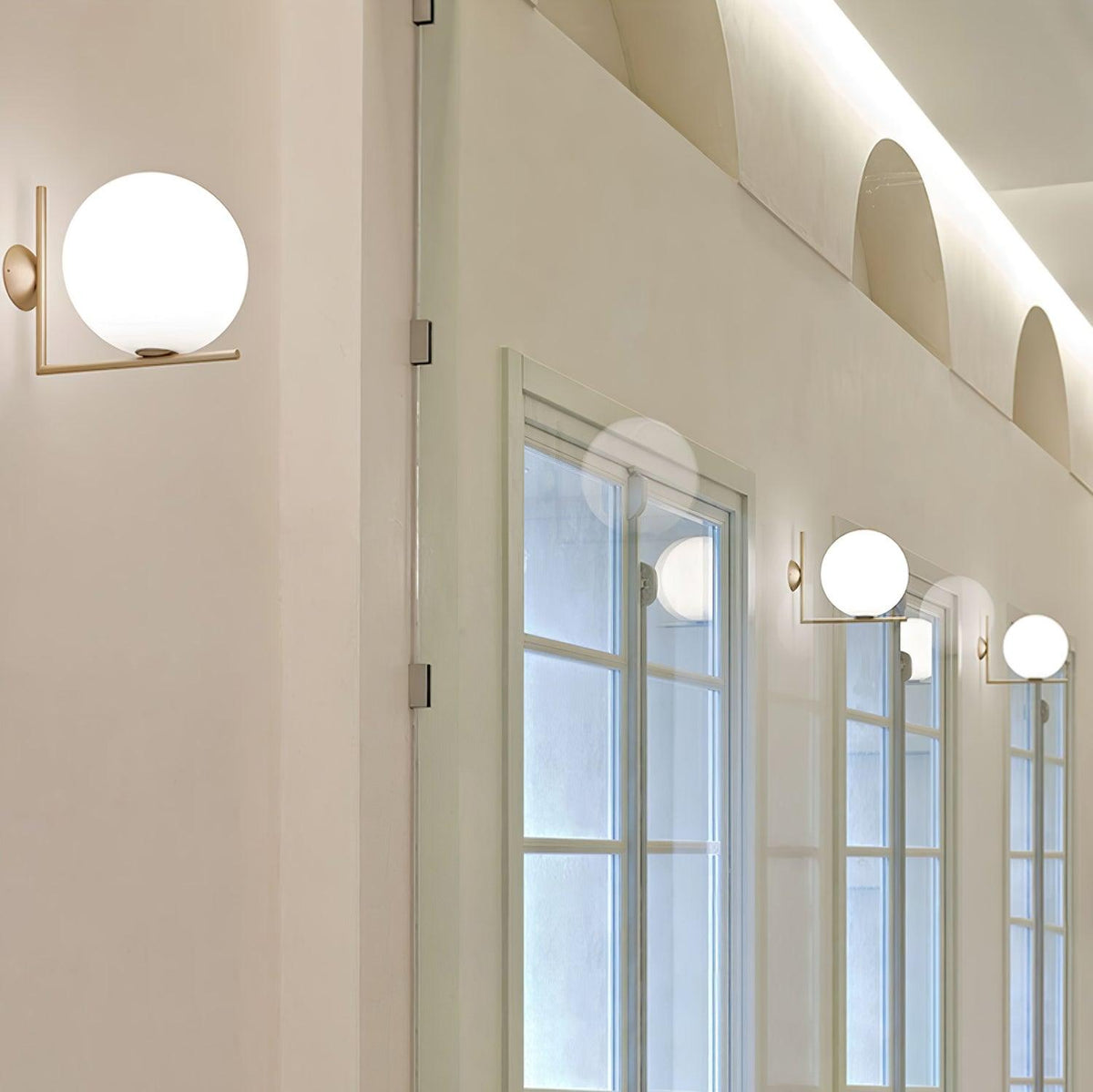 Blown Glass Opal Glass Wall Lamp - view 33