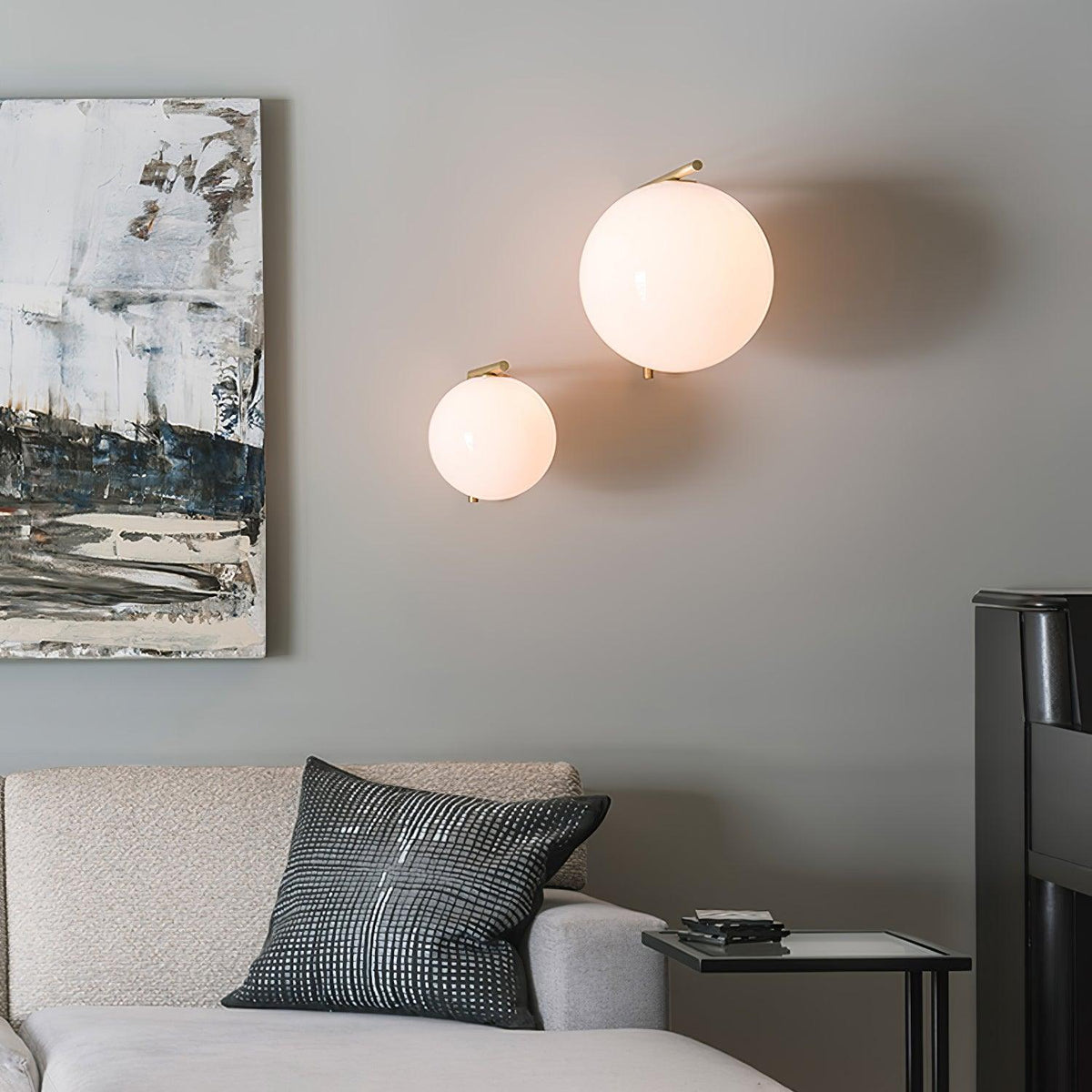 Blown Glass Opal Glass Wall Lamp - view 34