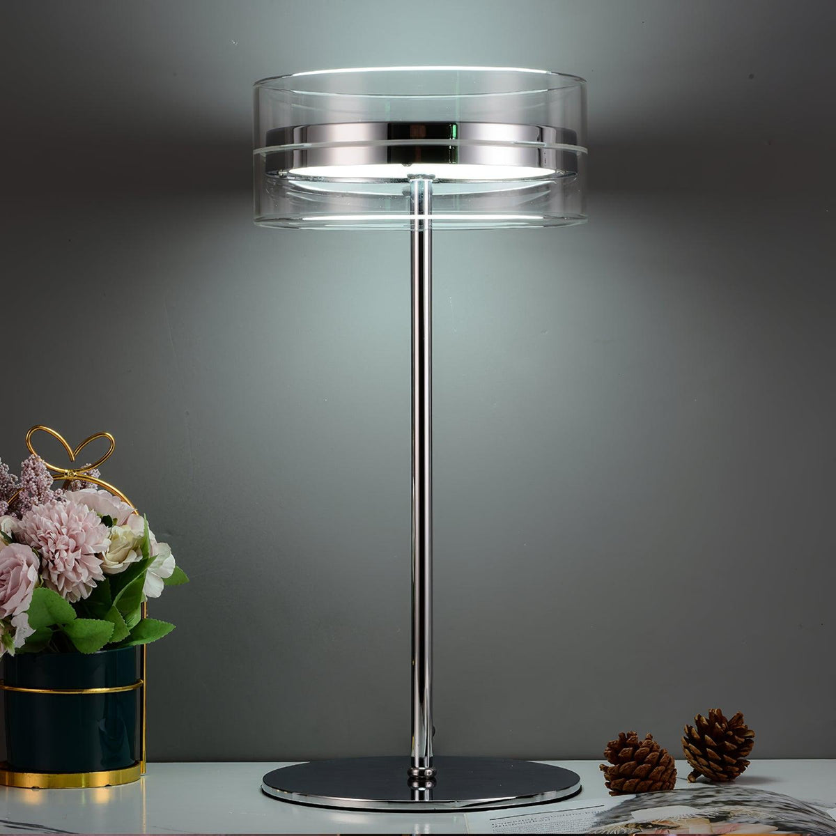 Impex Florina Chrome Table Lamp - view 3