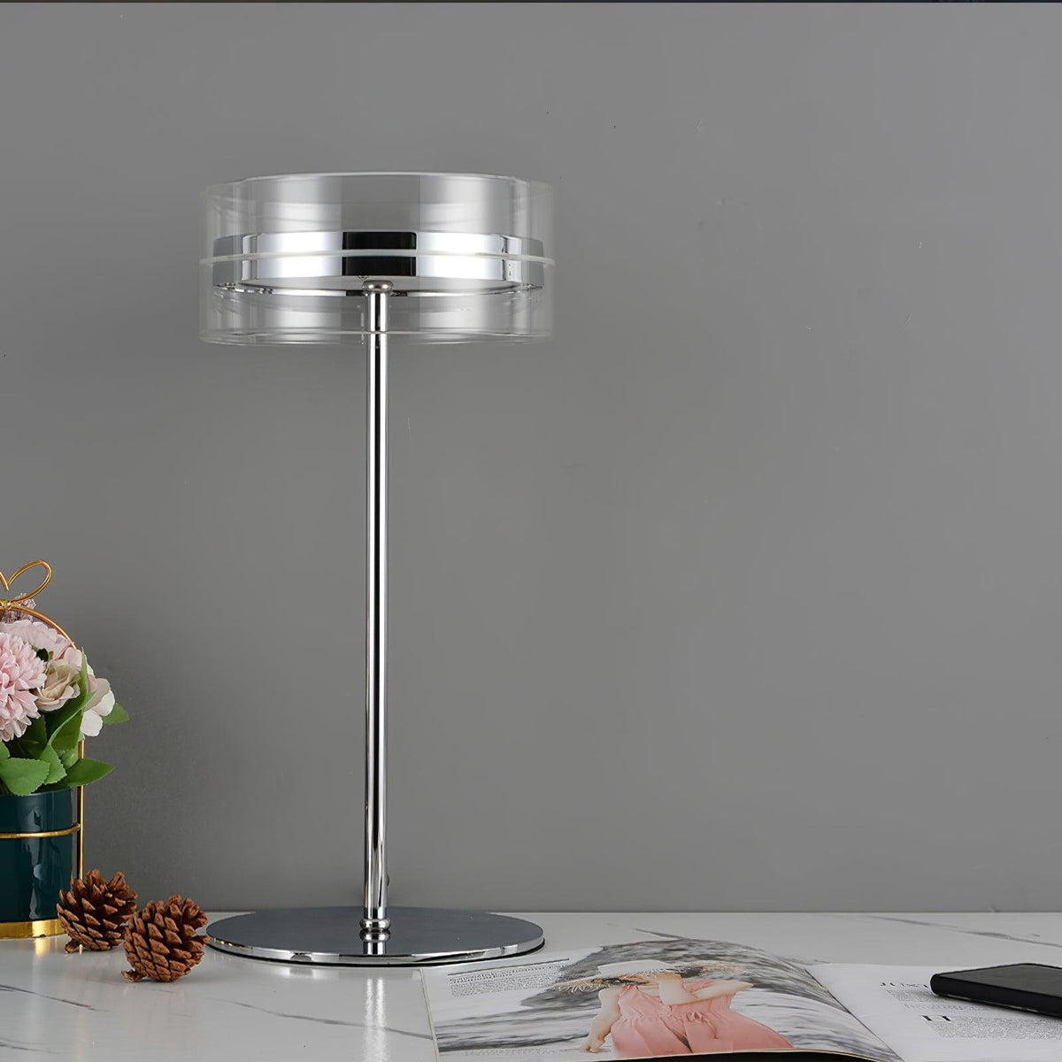 Impex Florina Chrome Table Lamp - view 6