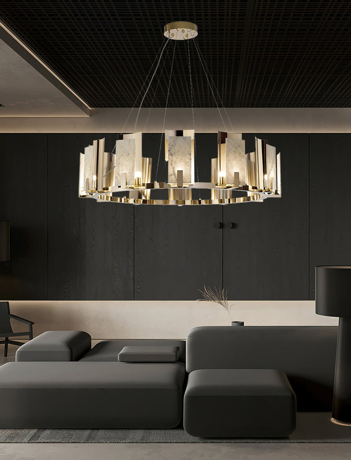 Jessie Alabaster Round Chandelier