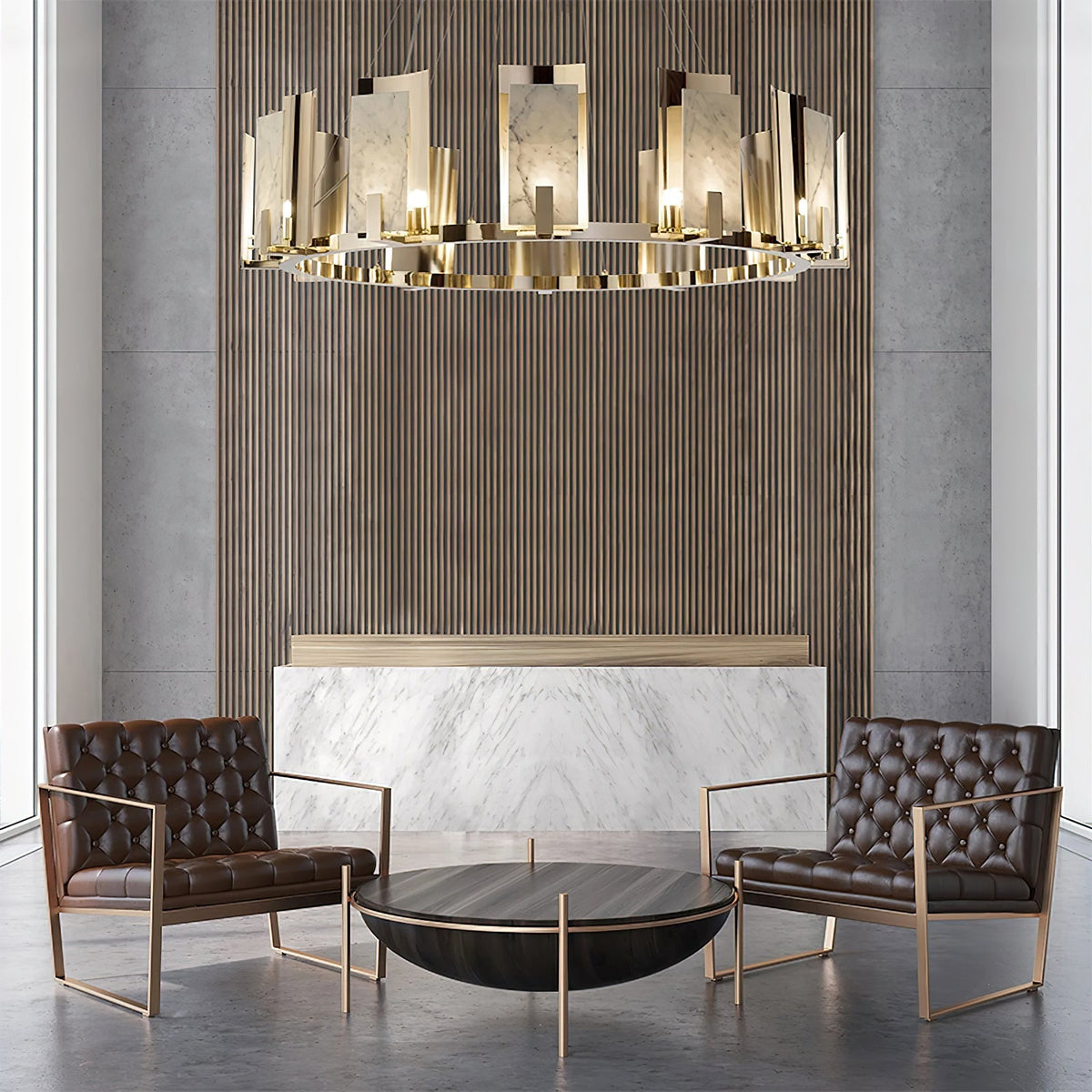 Jessie Alabaster Round Chandelier