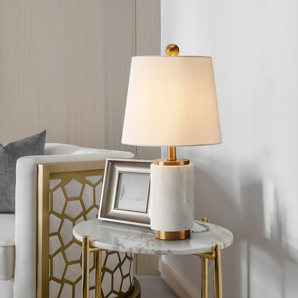 Joan Marble Table Lamp - view 2