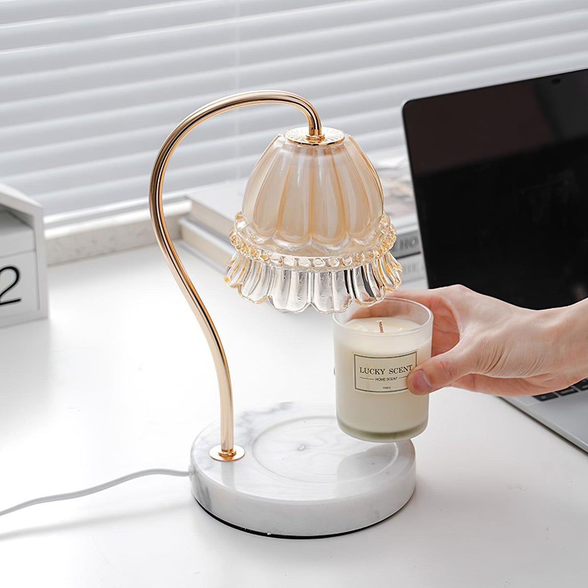 Lily Marble Warmer Table Lamp - view 11