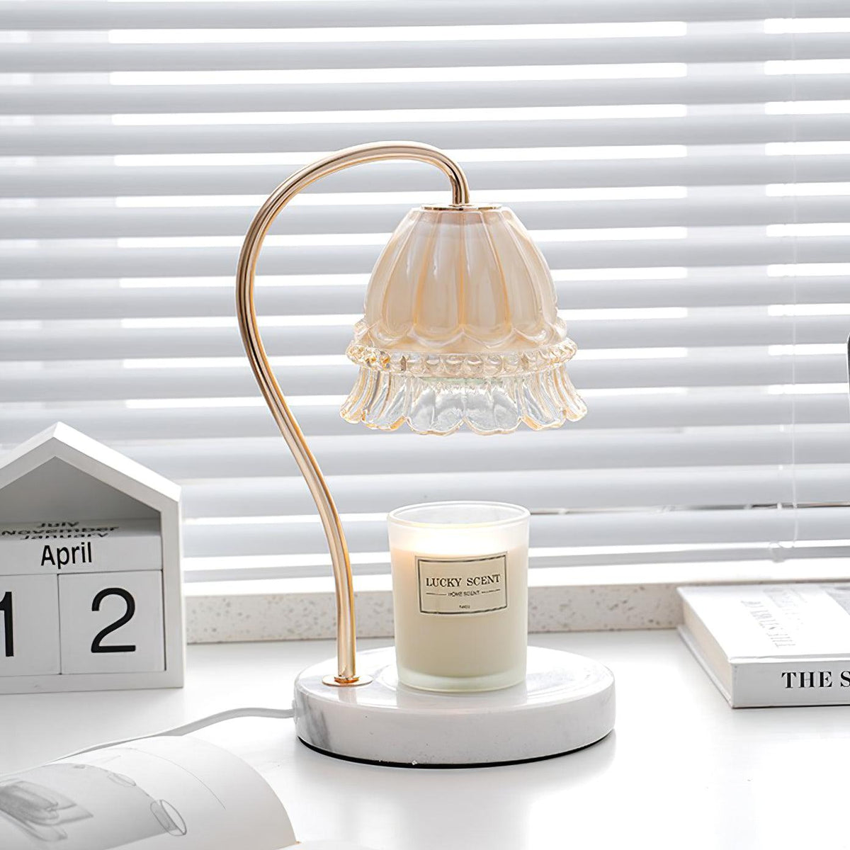 Lily Marble Warmer Table Lamp - view 12