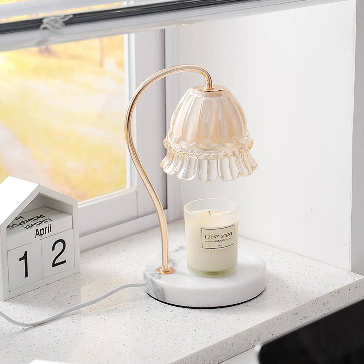 Lily Marble Warmer Table Lamp - view 16