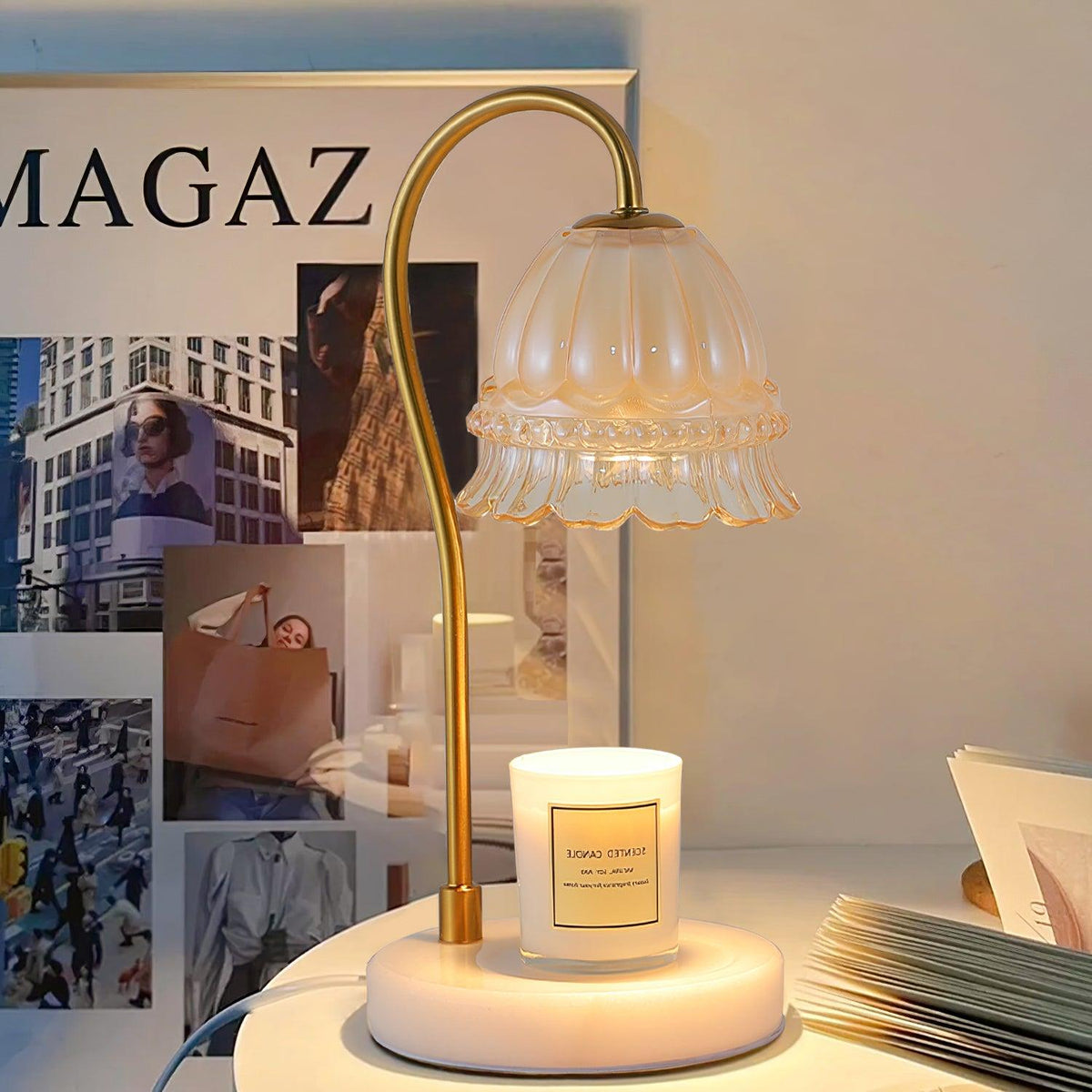 Lily Marble Warmer Table Lamp - view 3