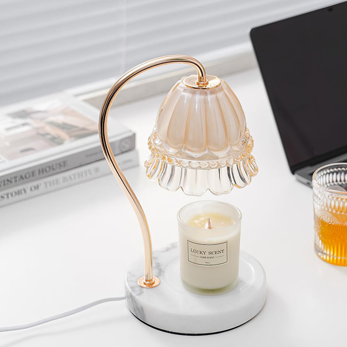Lily Marble Warmer Table Lamp - view 9