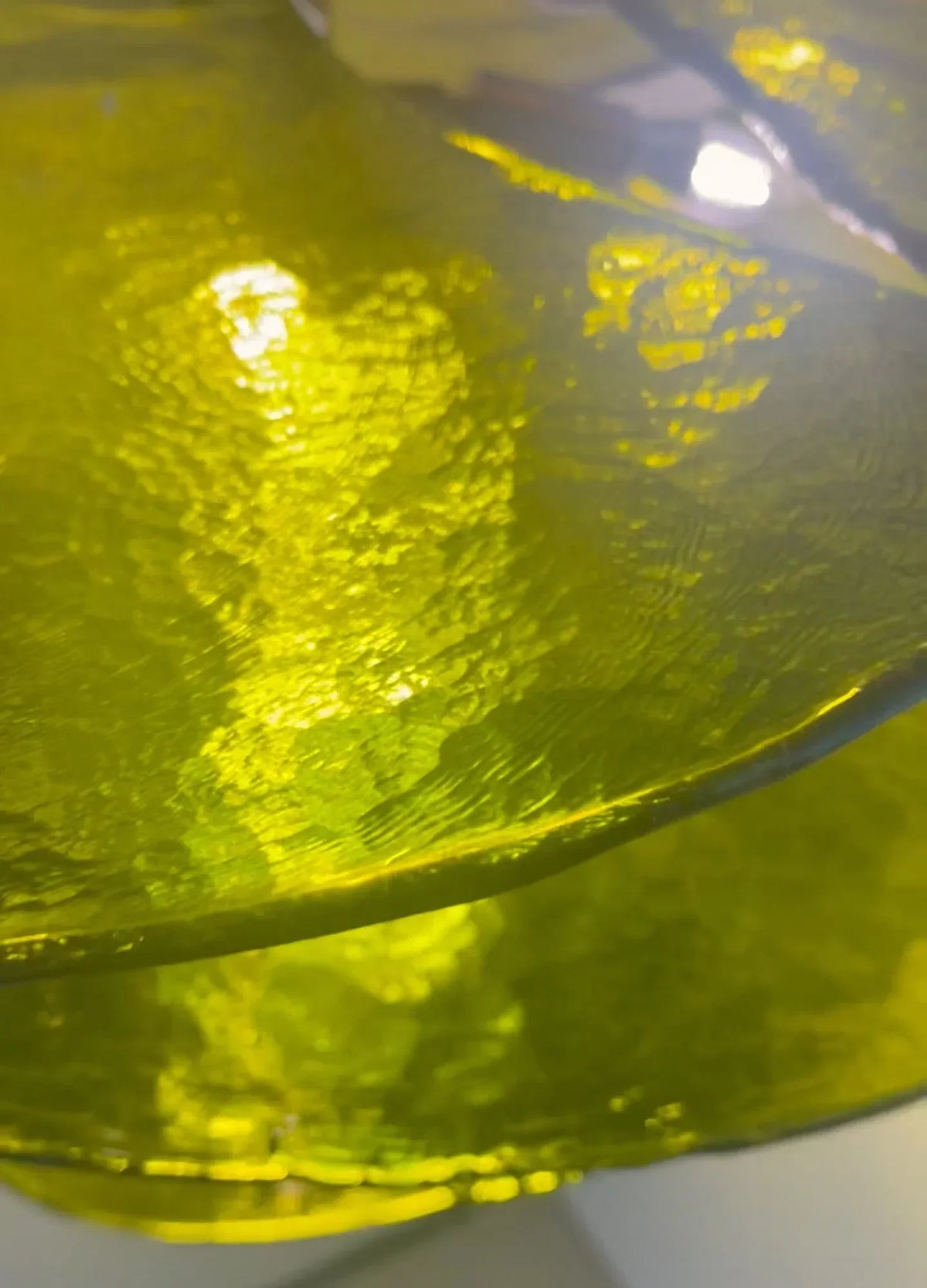 Textured Glass Leaf Green Chandelier - view 14