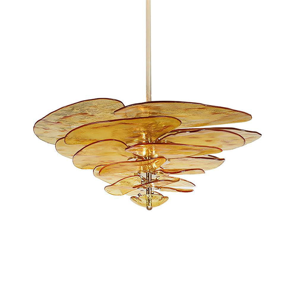 Lotus Leaf Layered Glass Chandelier