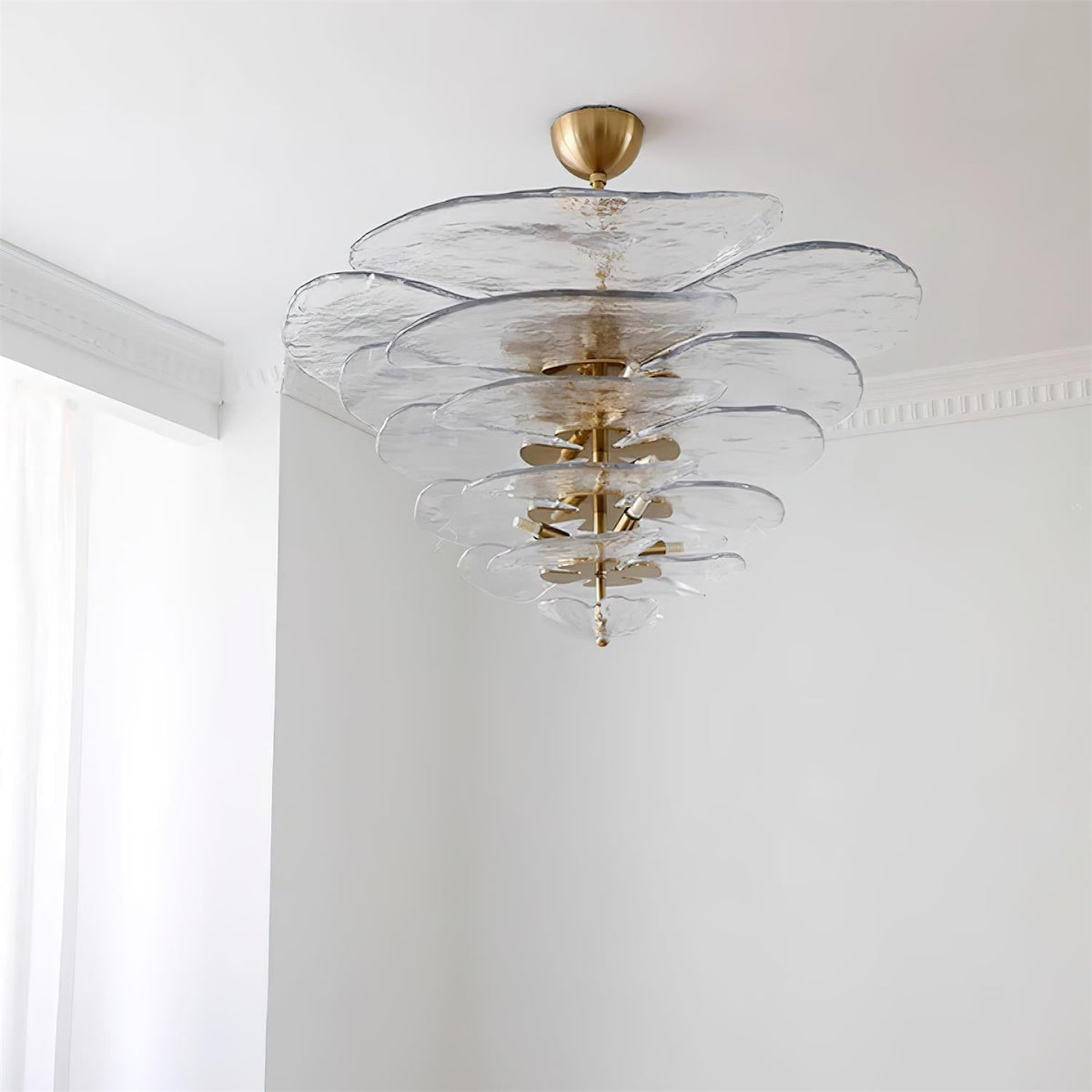 Lotus Leaf Layered Glass Chandelier