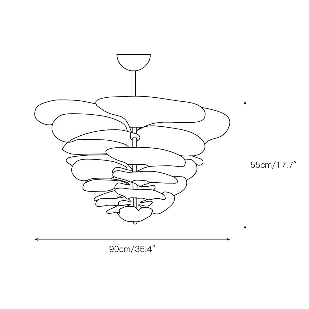 Lotus Leaf Layered Glass Chandelier