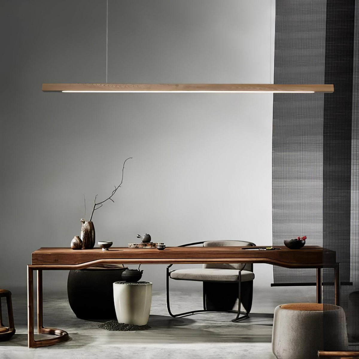 Linear Wooden Pendant Light - view 12