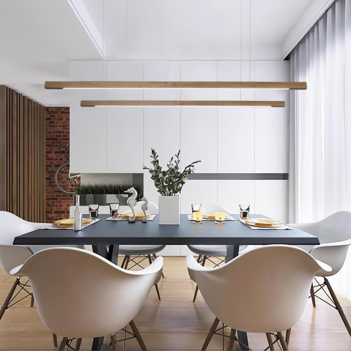 Linear Wooden Pendant Light - view 5