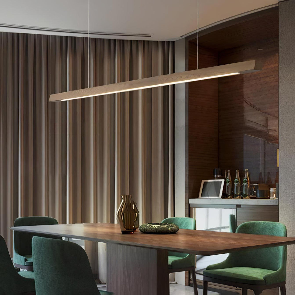 Linear Wooden Pendant Light - view 14