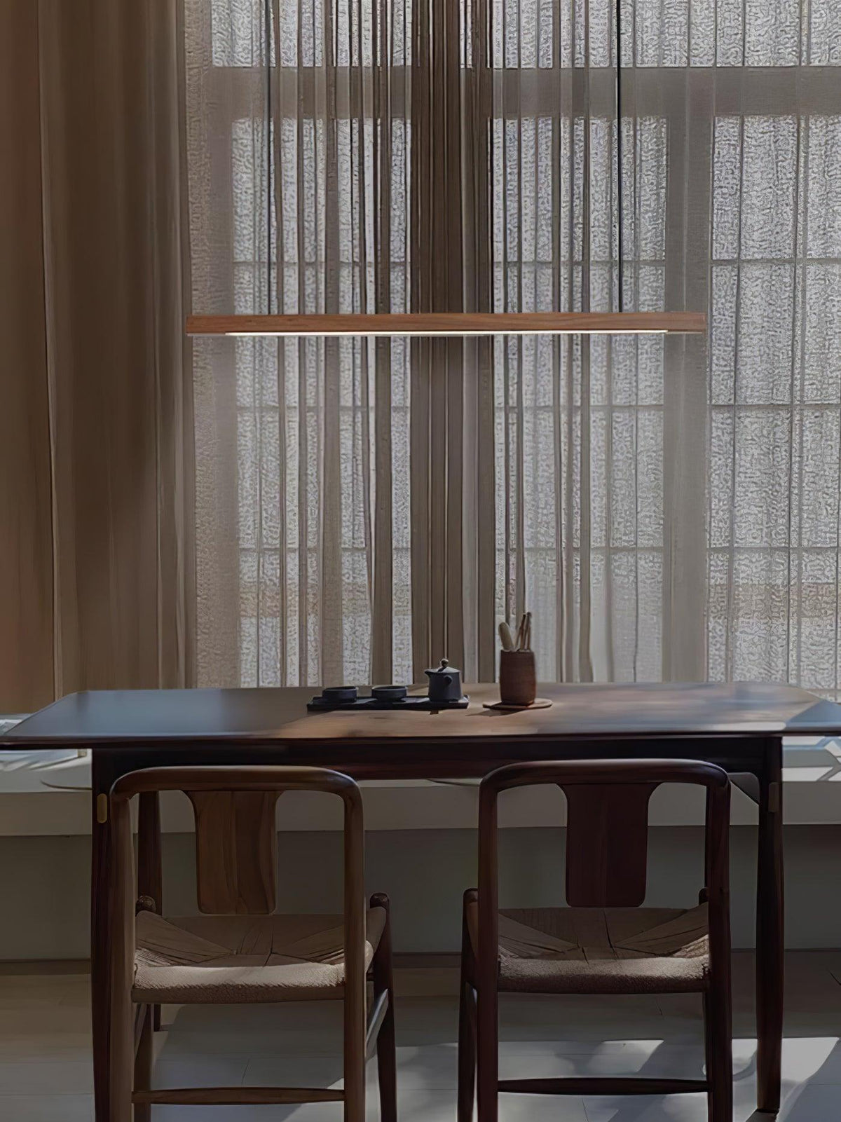 Linear Wooden Pendant Light - view 18