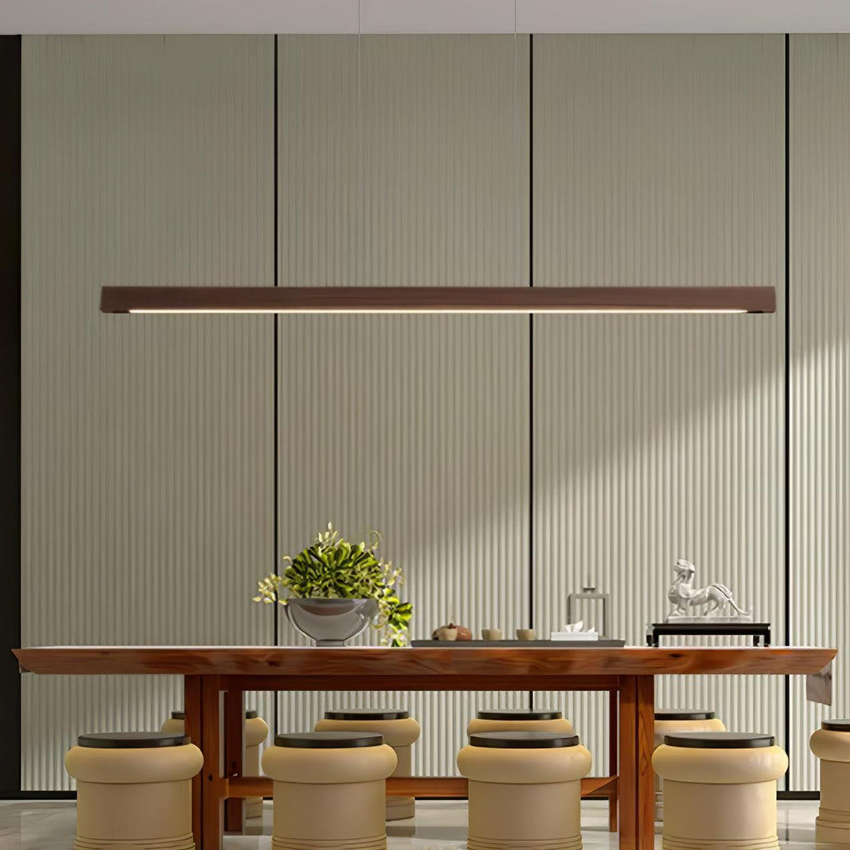 Linear Wooden Pendant Light - view 6