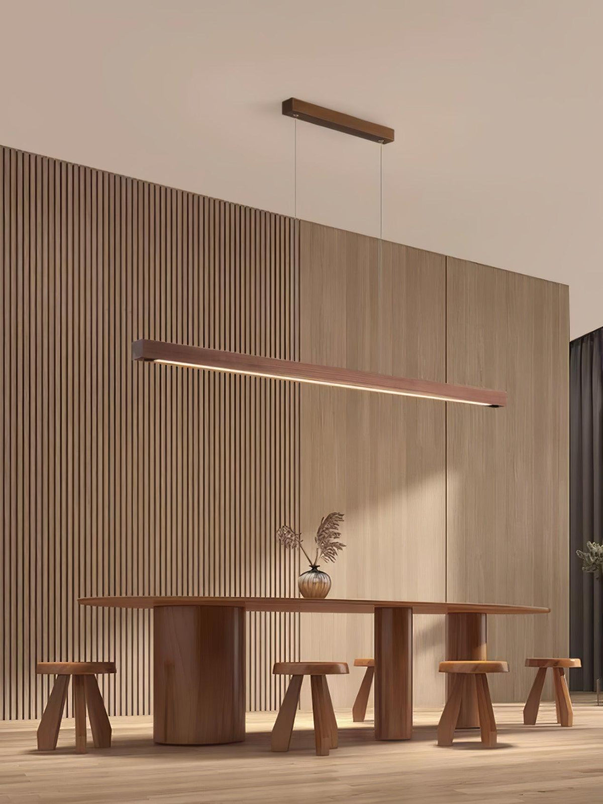 Linear Wooden Pendant Light - view 7