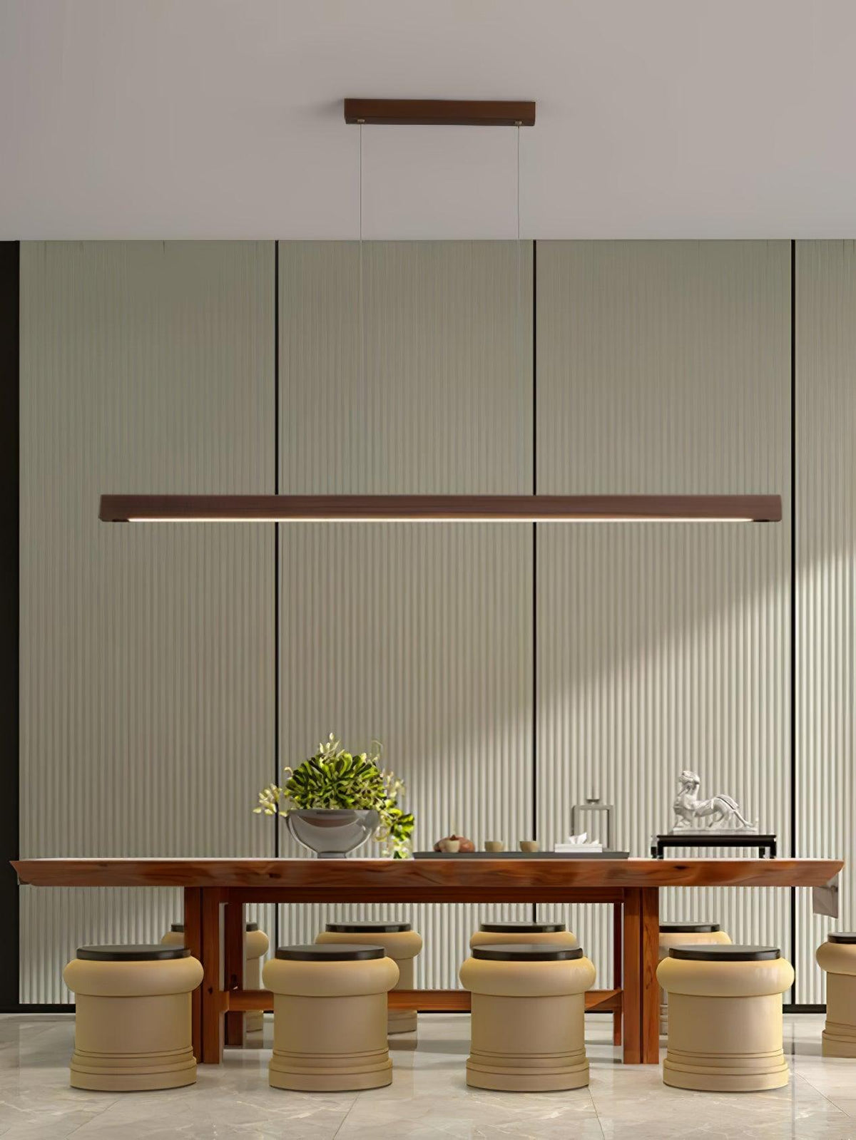 Linear Wooden Pendant Light - view 8