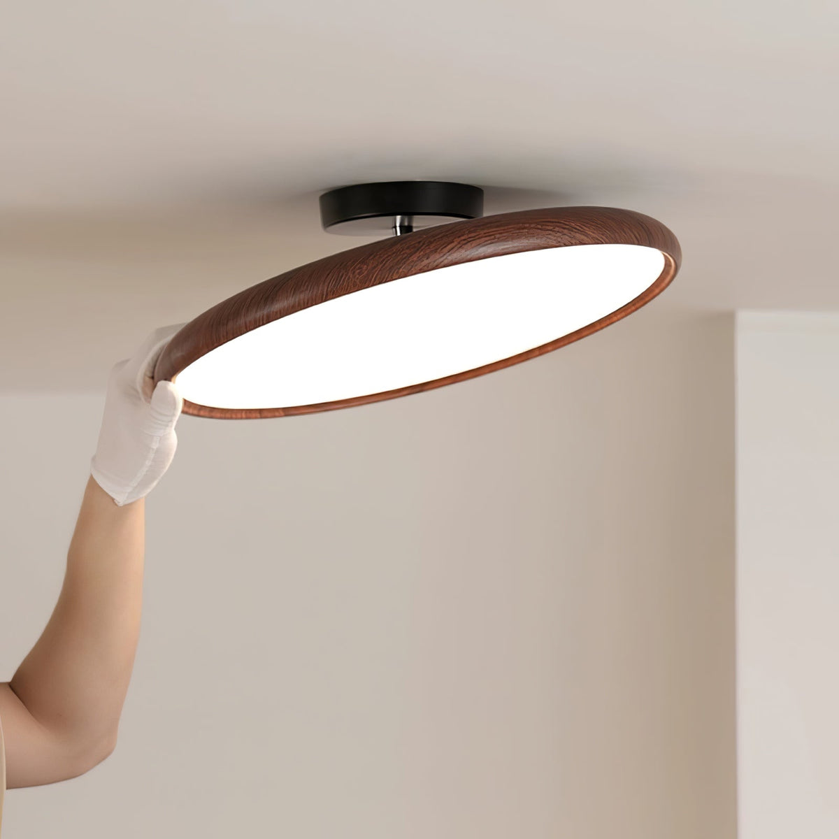 Lola Wood Grain Adjustable Ceiling Lamp - view 3