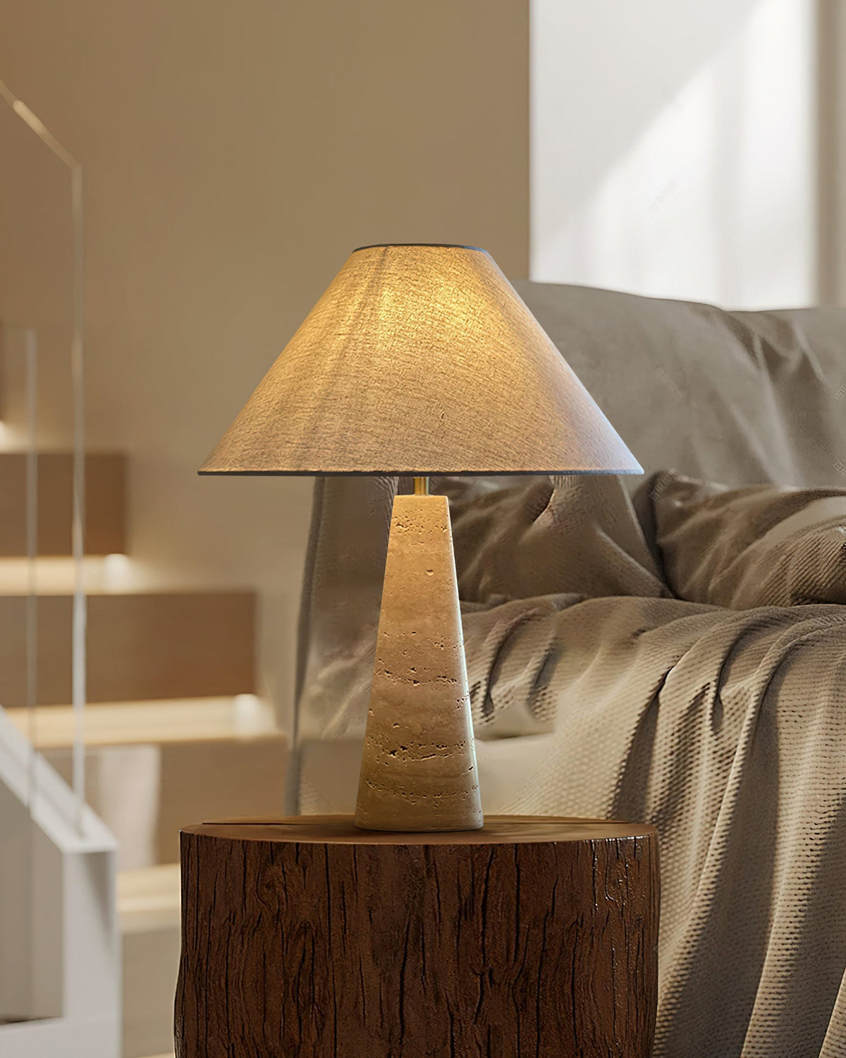 Lulu Travertine Table Lamp - view 2