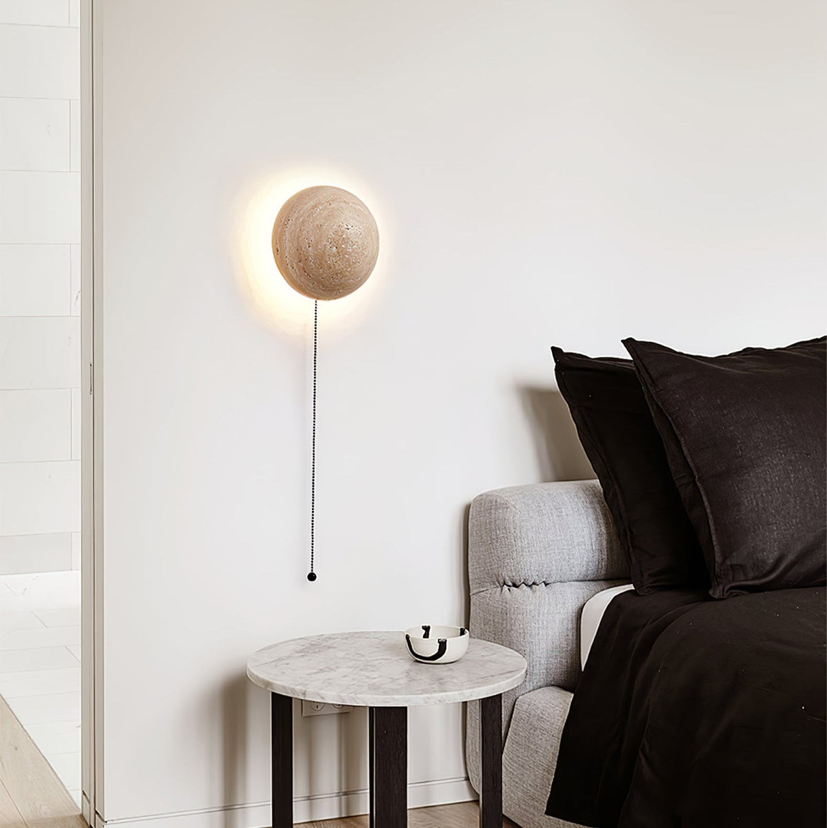 Luna Travertine Wall Light
