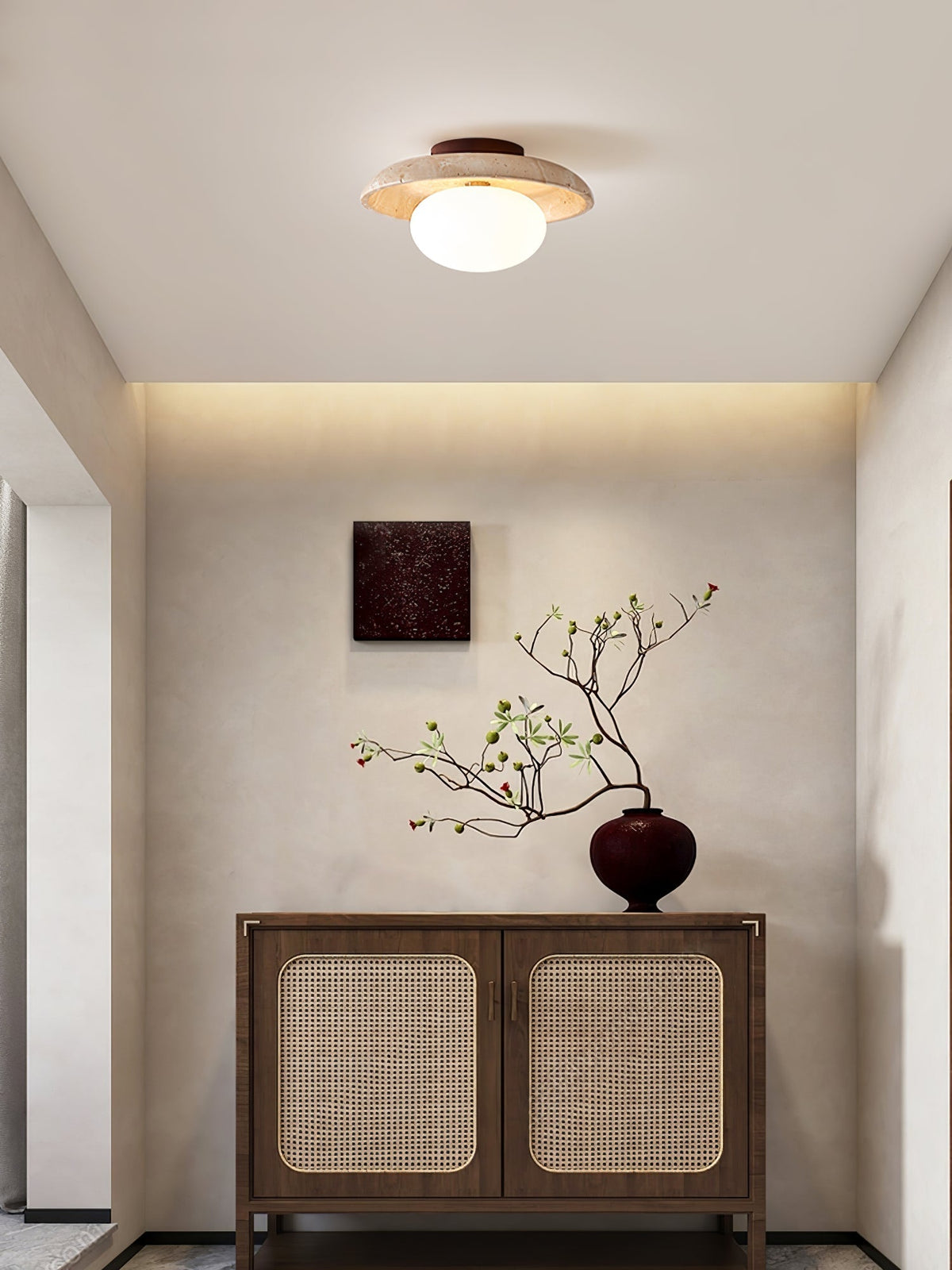 Lunaro Travertine Ceiling Lamp