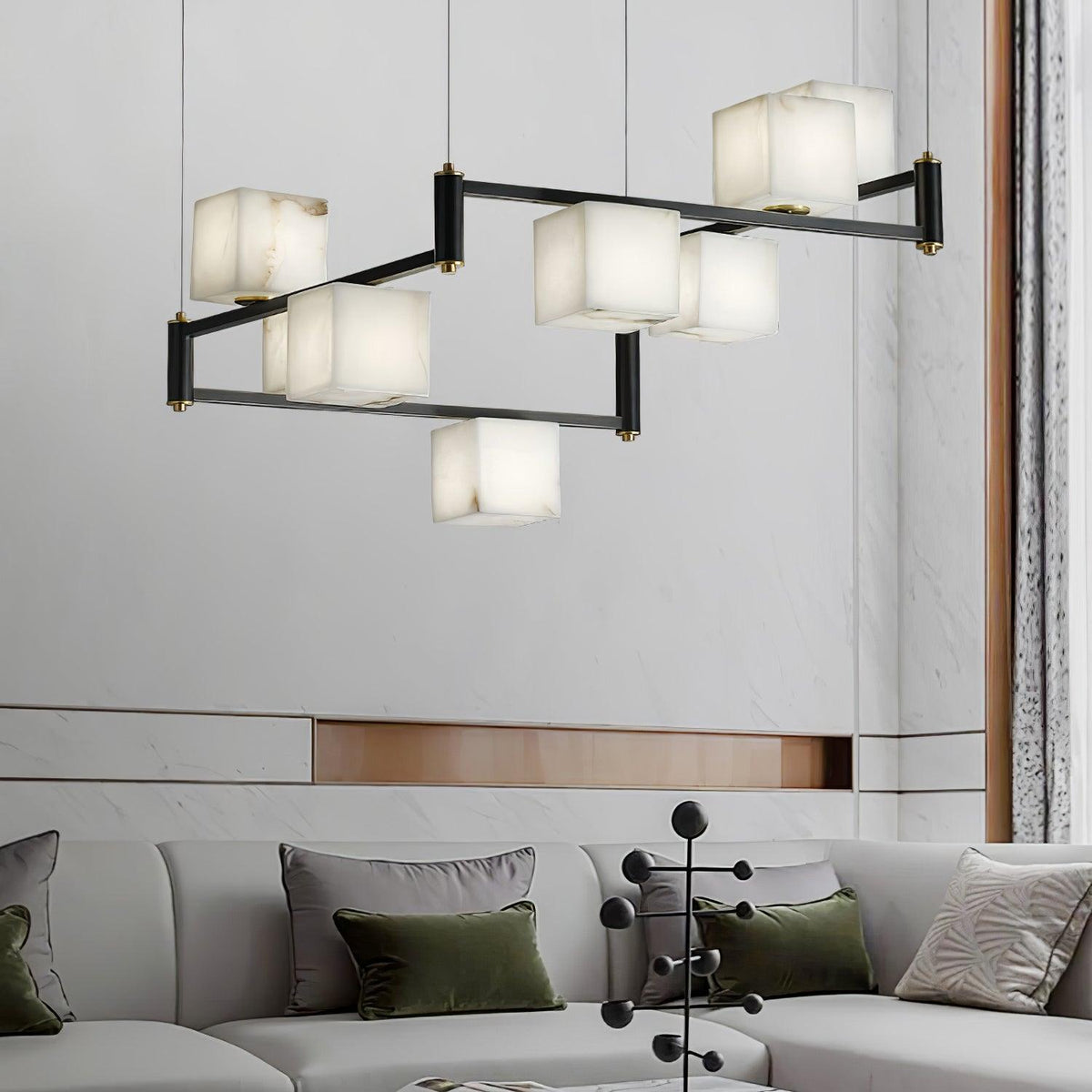 Alabaster Square Box Chandelier - view 7