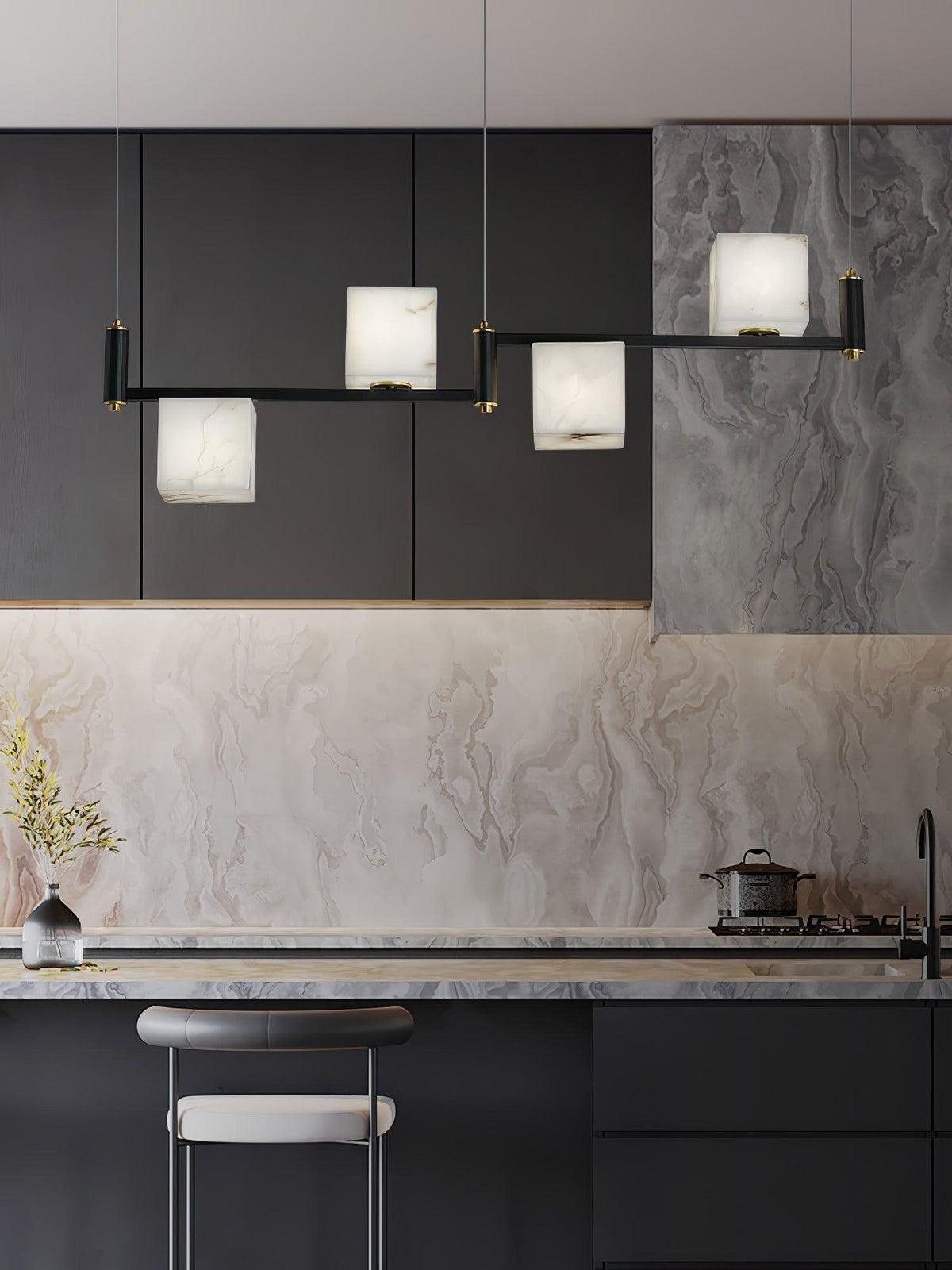 Alabaster Square Box Chandelier - view 15