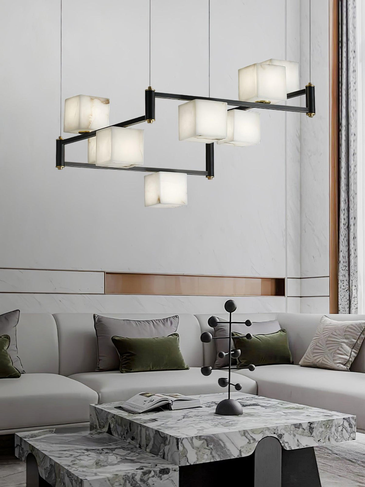 Alabaster Square Box Chandelier - view 22