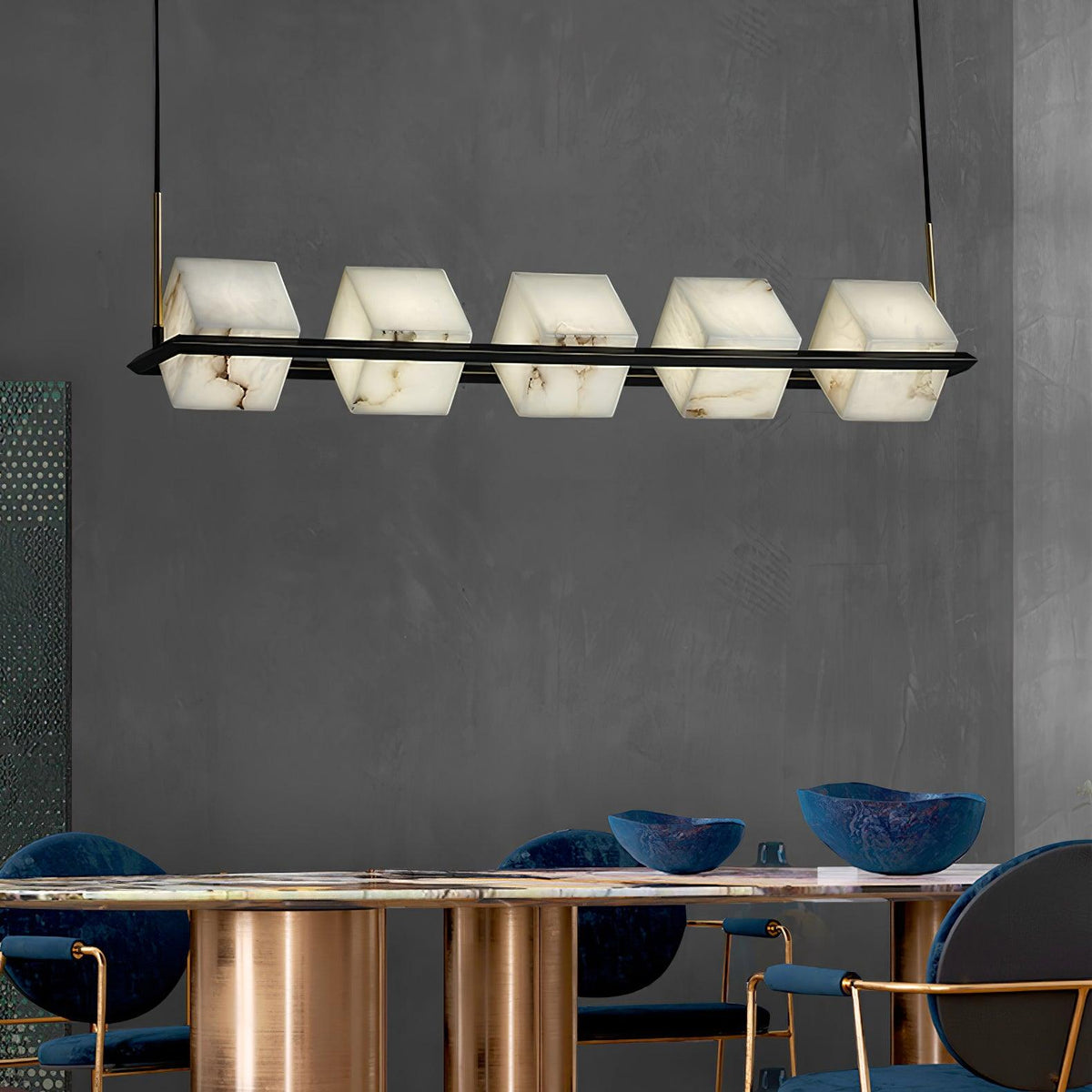 Alabaster Square Box Chandelier - view 5