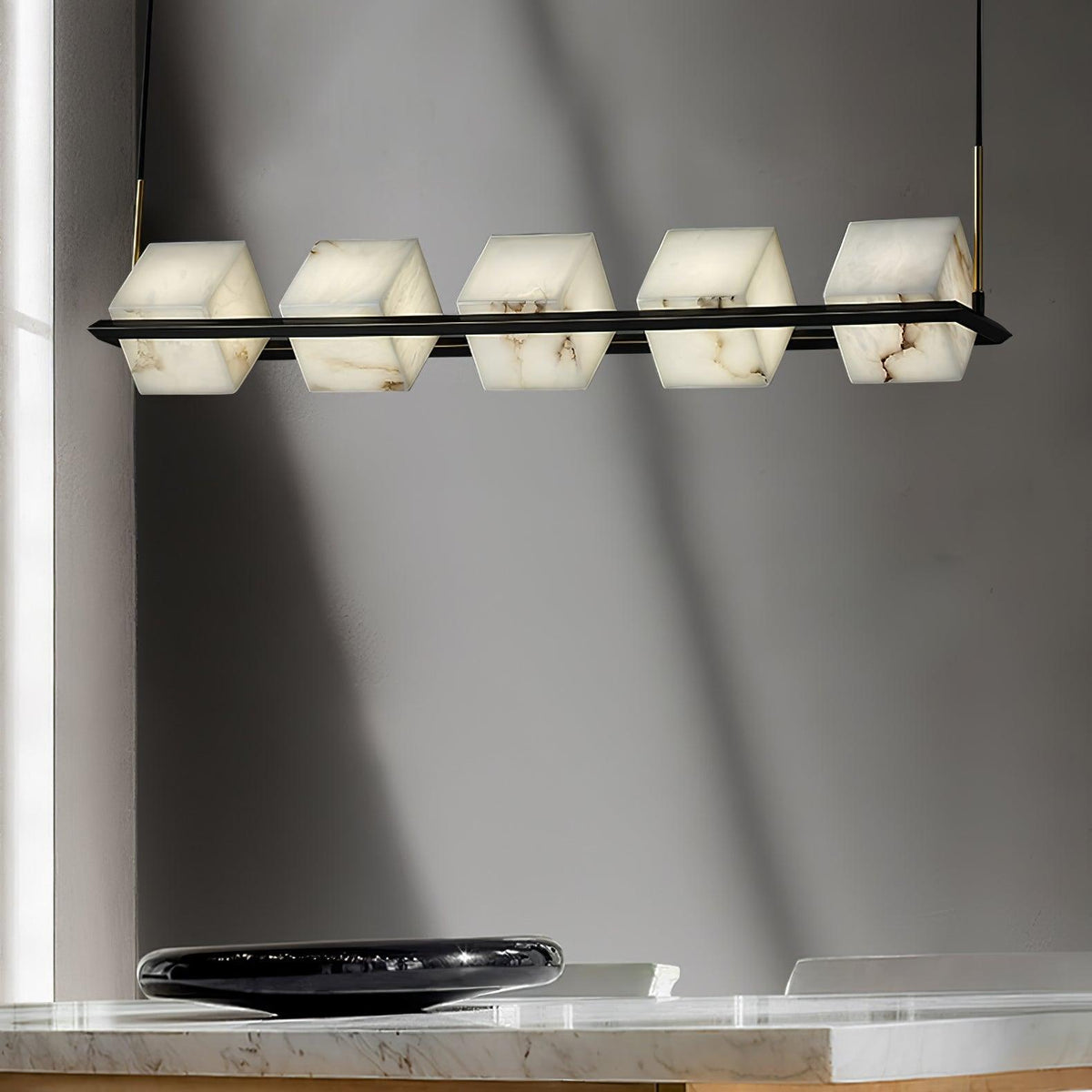 Alabaster Square Box Chandelier - view 27