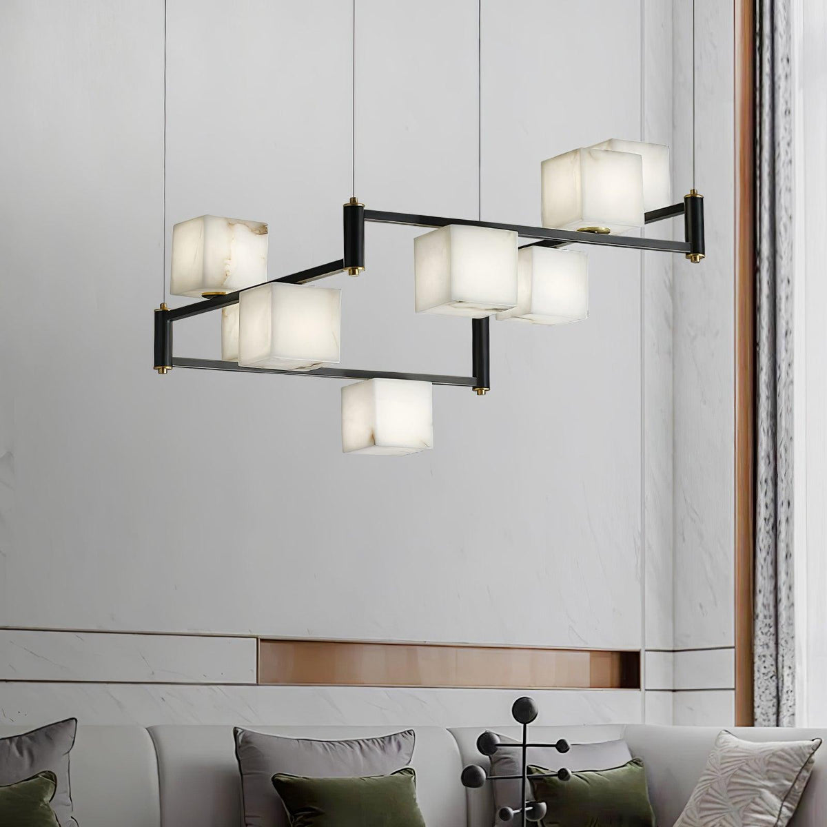 Alabaster Square Box Chandelier - view 2
