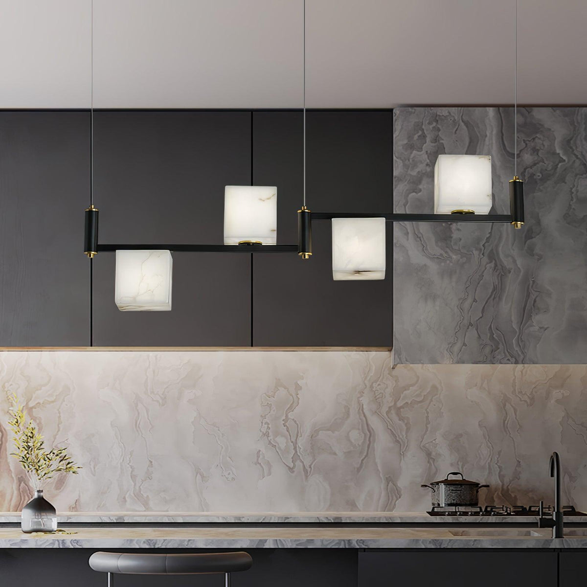Alabaster Square Box Chandelier - view 6