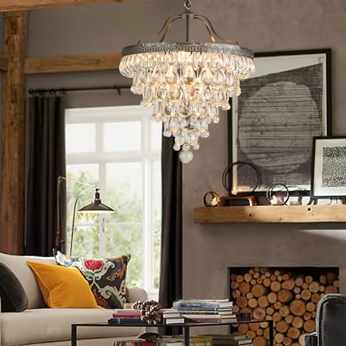 Crystal Inverted Pyramid Chandelier - view 9
