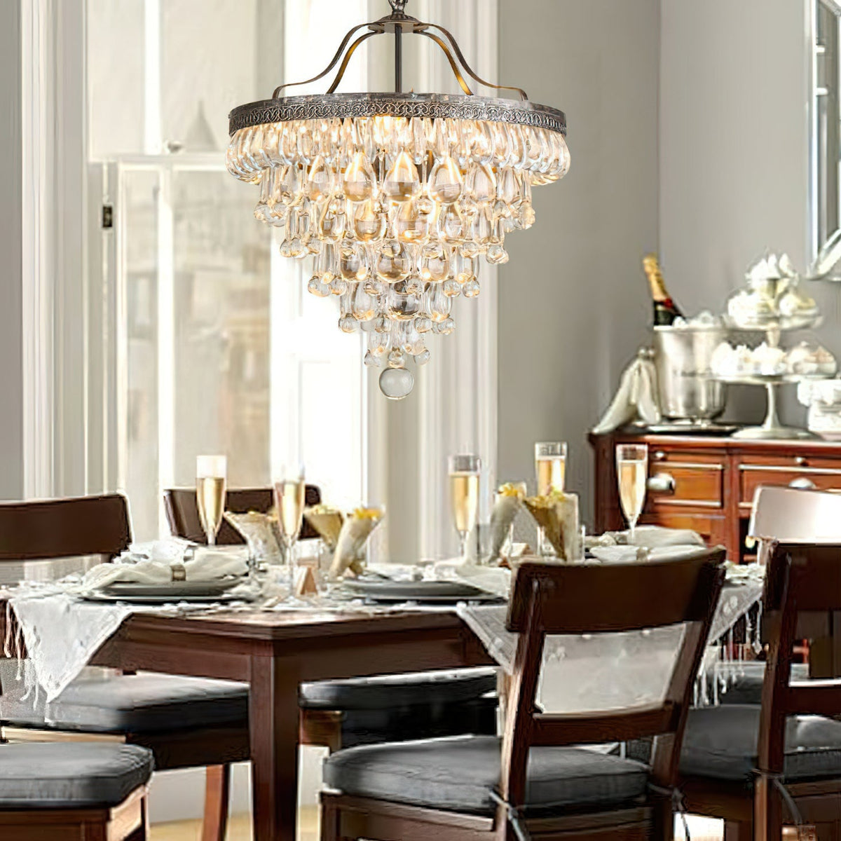 Crystal Inverted Pyramid Chandelier - view 2